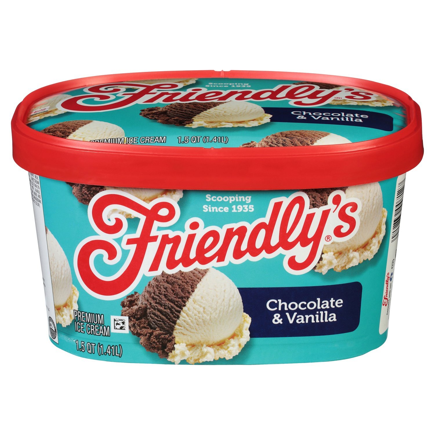 Friendly's Chocolate & Vanilla Premium Ice Cream, 1.5 qt - The