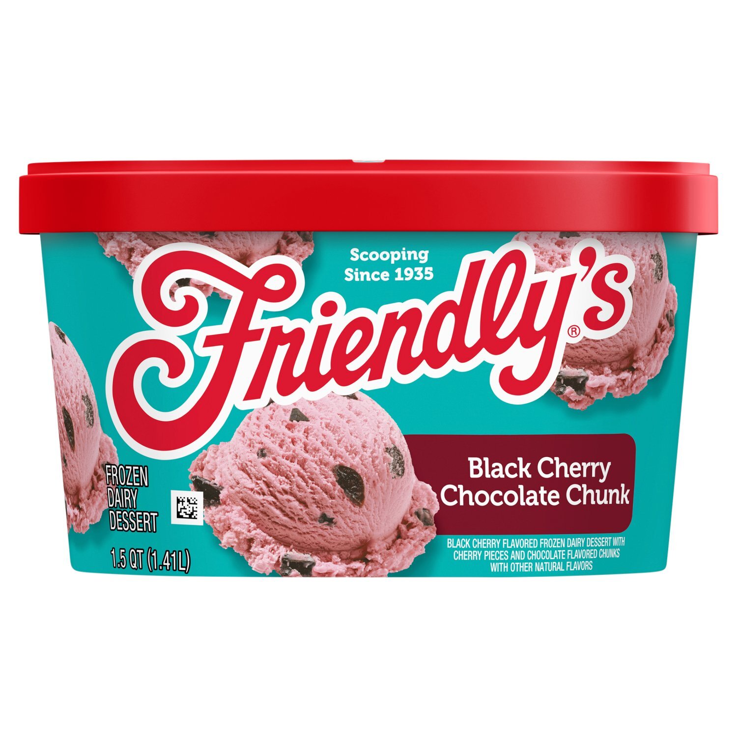 Friendly's Black Cherry Chocolate Chunk Frozen Dairy Dessert, 1.5