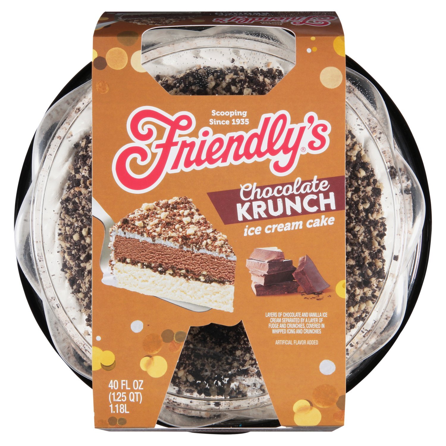 Friendly's Chocolate Krunch Ice Cream Cake, 40 fl oz Image 1 of 8