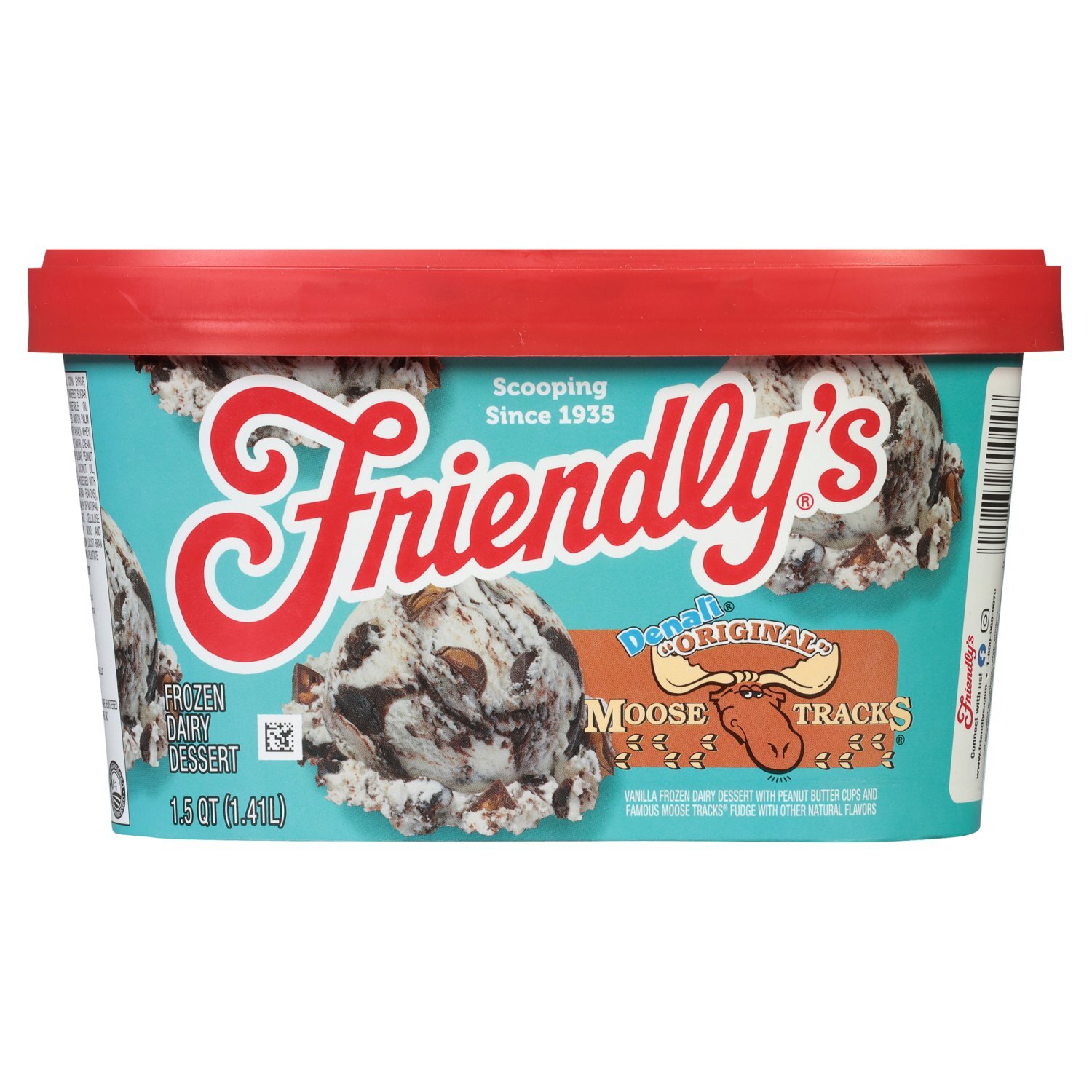 Friendly's Moose Tracks Denali Original Frozen Dairy Dessert, 1.5