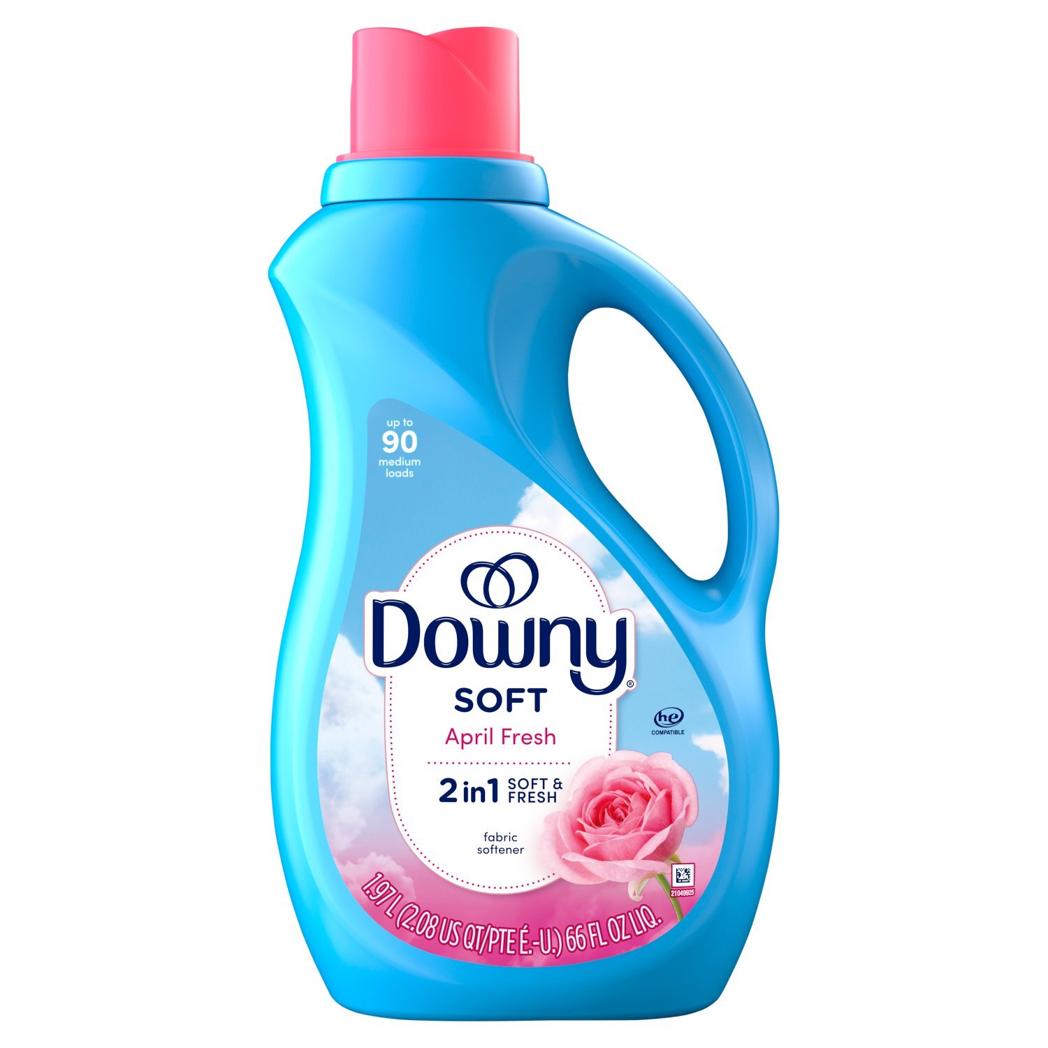 Downy Soft April Fresh 2 In 1 Fabric Softener, 90 loads, 66 fl oz Image 1 of 8
