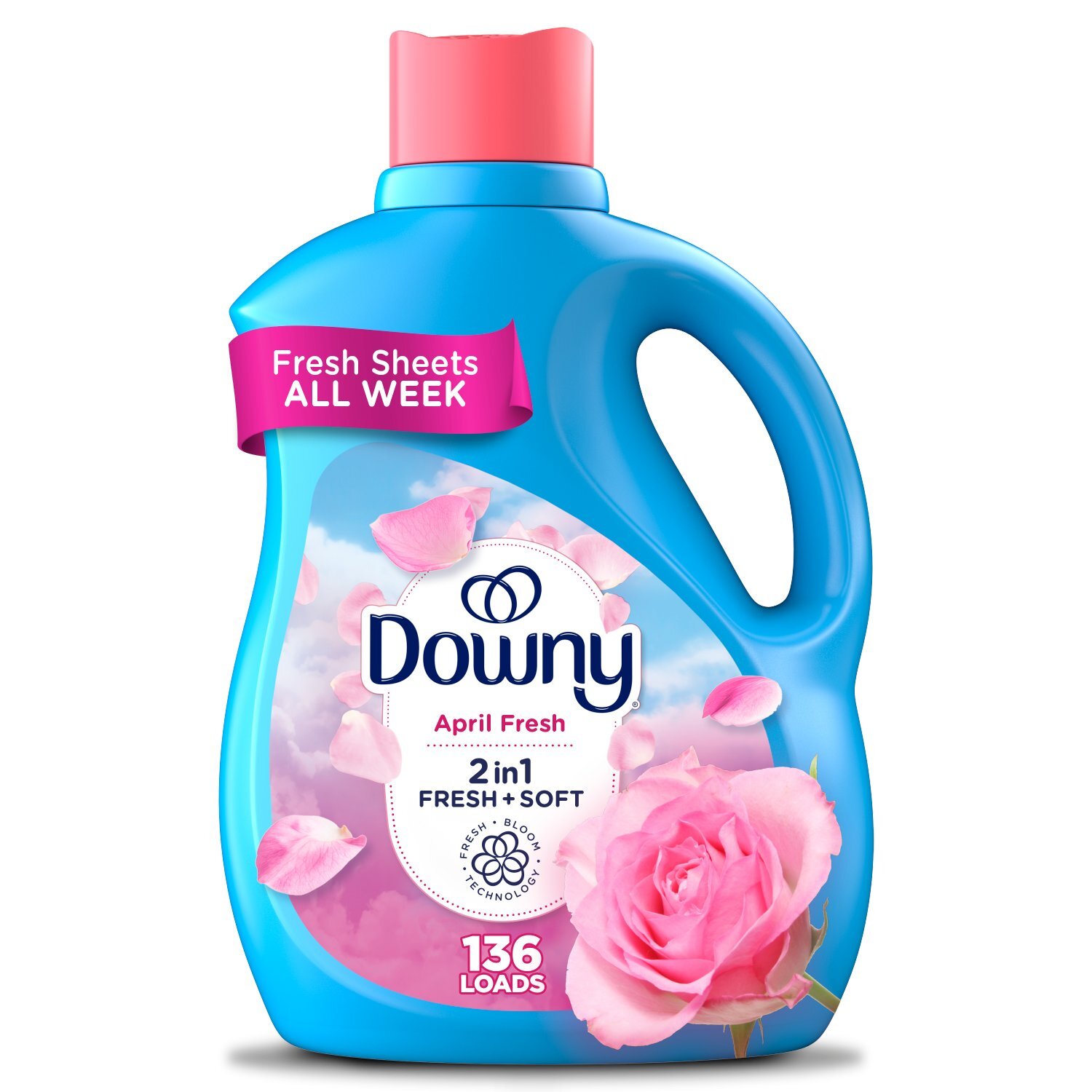 Downy Liquid Fabric Softener, April Fresh, 100 fl oz, 136 Loads, 
 Image 1 of 10