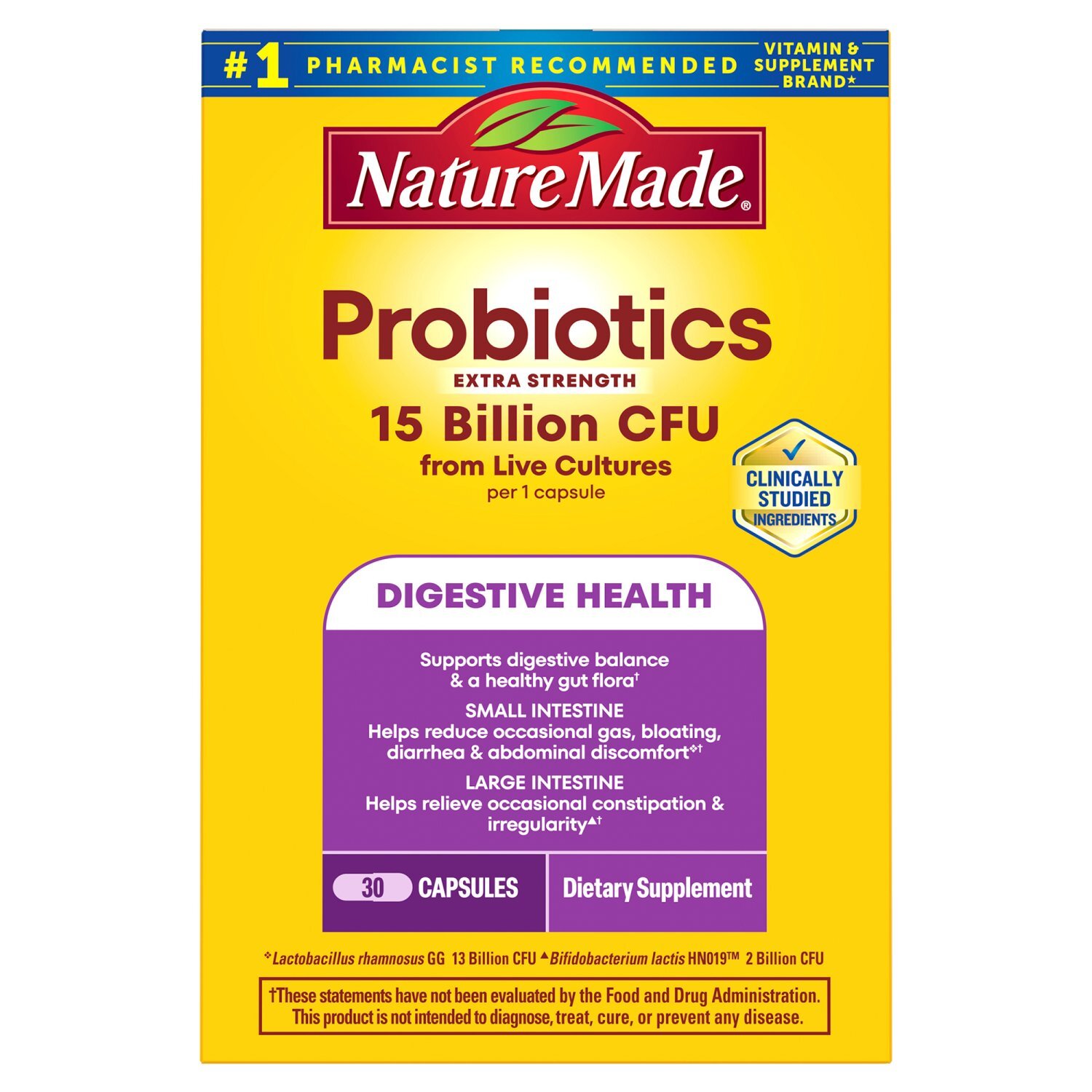 Nature Made Probiotics Extra Strength 15 Billion CFU Digestive