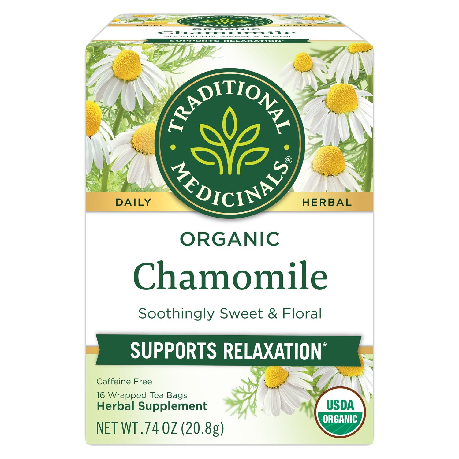 Traditional Medicinals Organic Chamomile Tea Bags Herbal