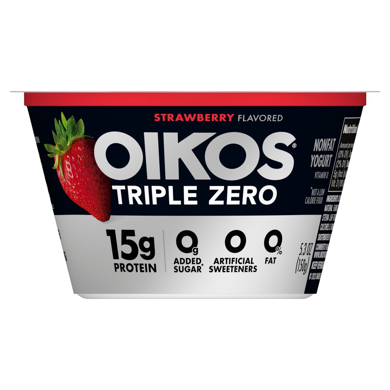 Oikos Triple Zero Strawberry Flavored Nonfat Yogurt, 5.3 oz - Fairway