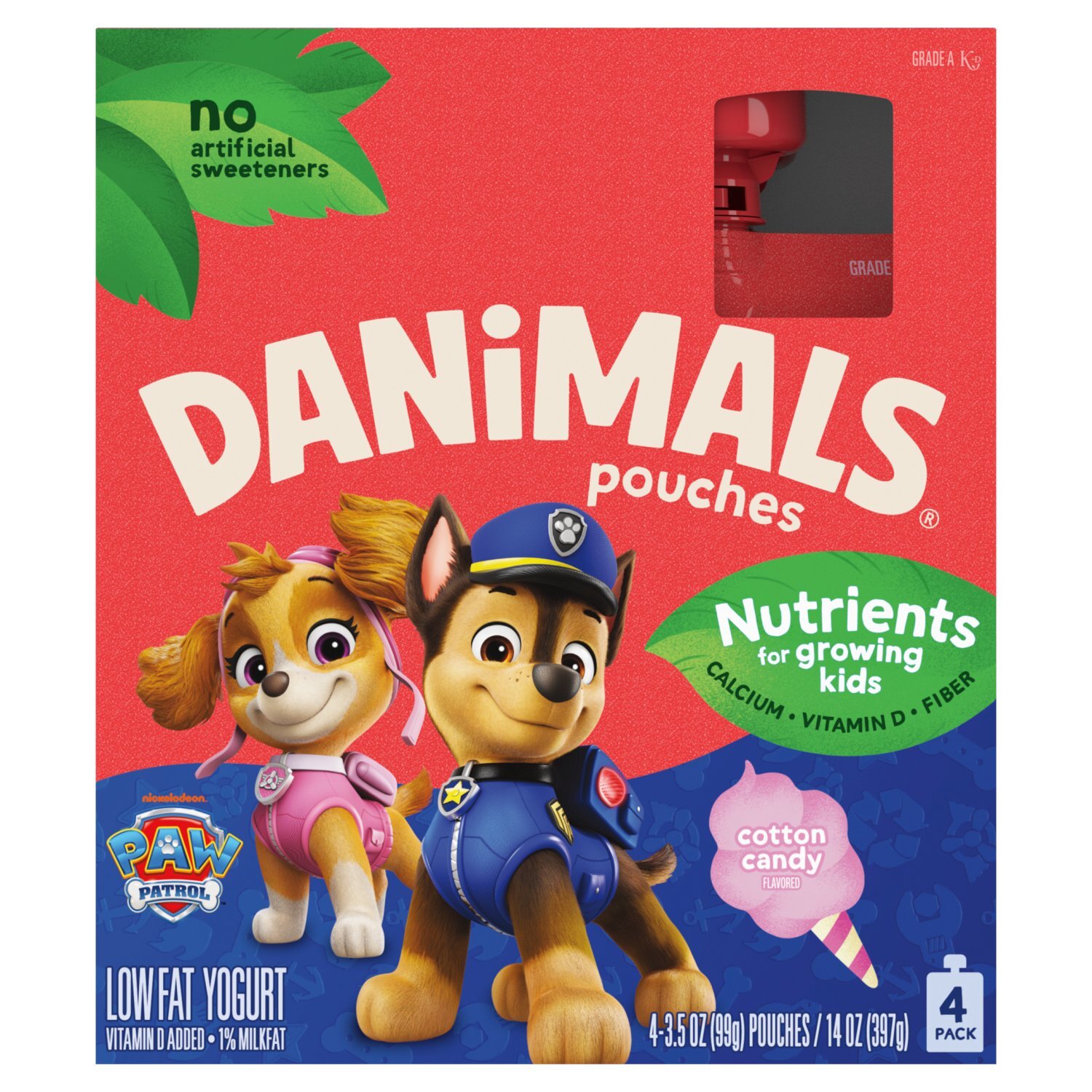 レア☆ピーナッツバター☆tin缶☆アニマル柄 Danimals Nickelodeon Paw Patrol Cotton Candy Flavored Low Fat