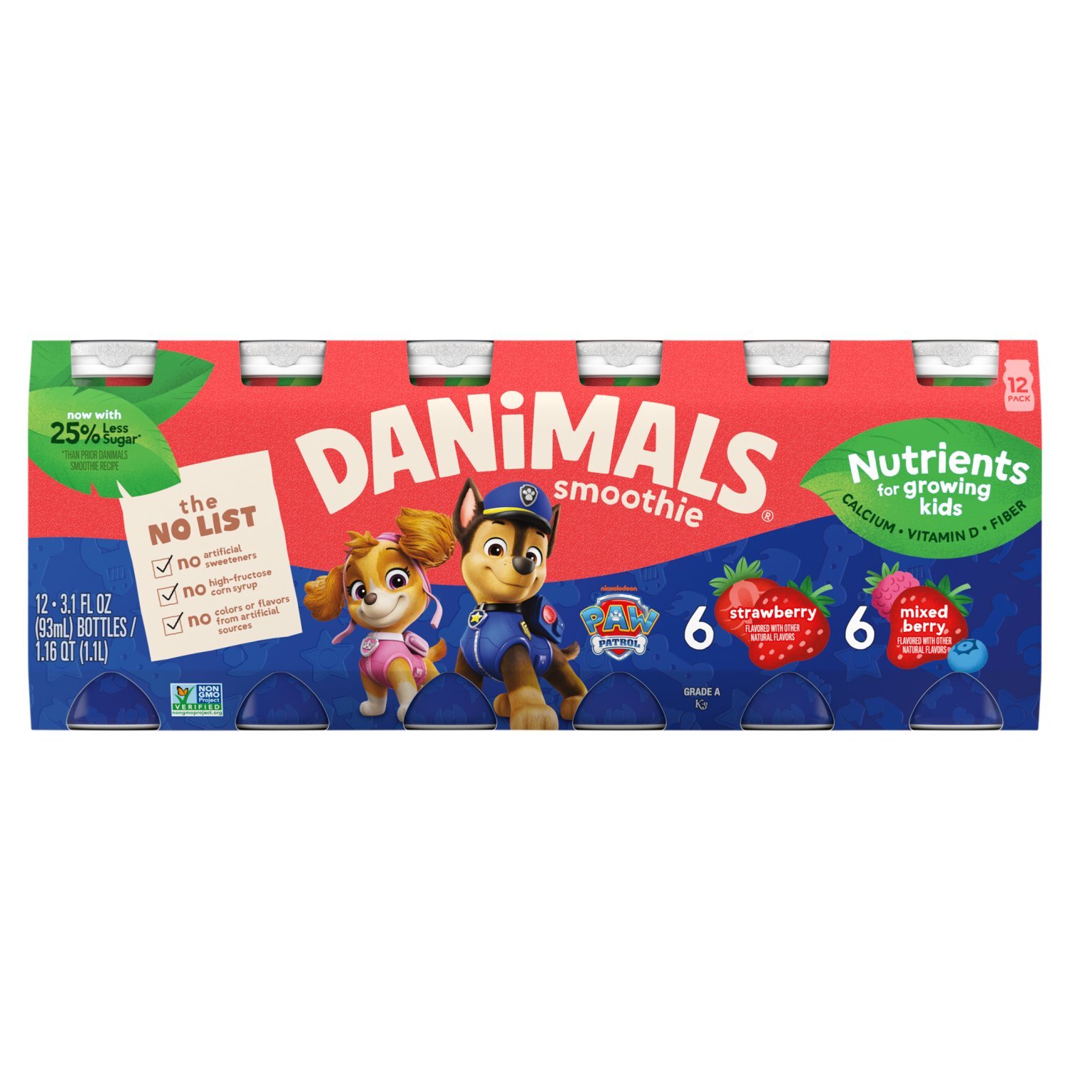 Danimals Nickelodeon Paw Patrol Strawberry and Mixed Berry