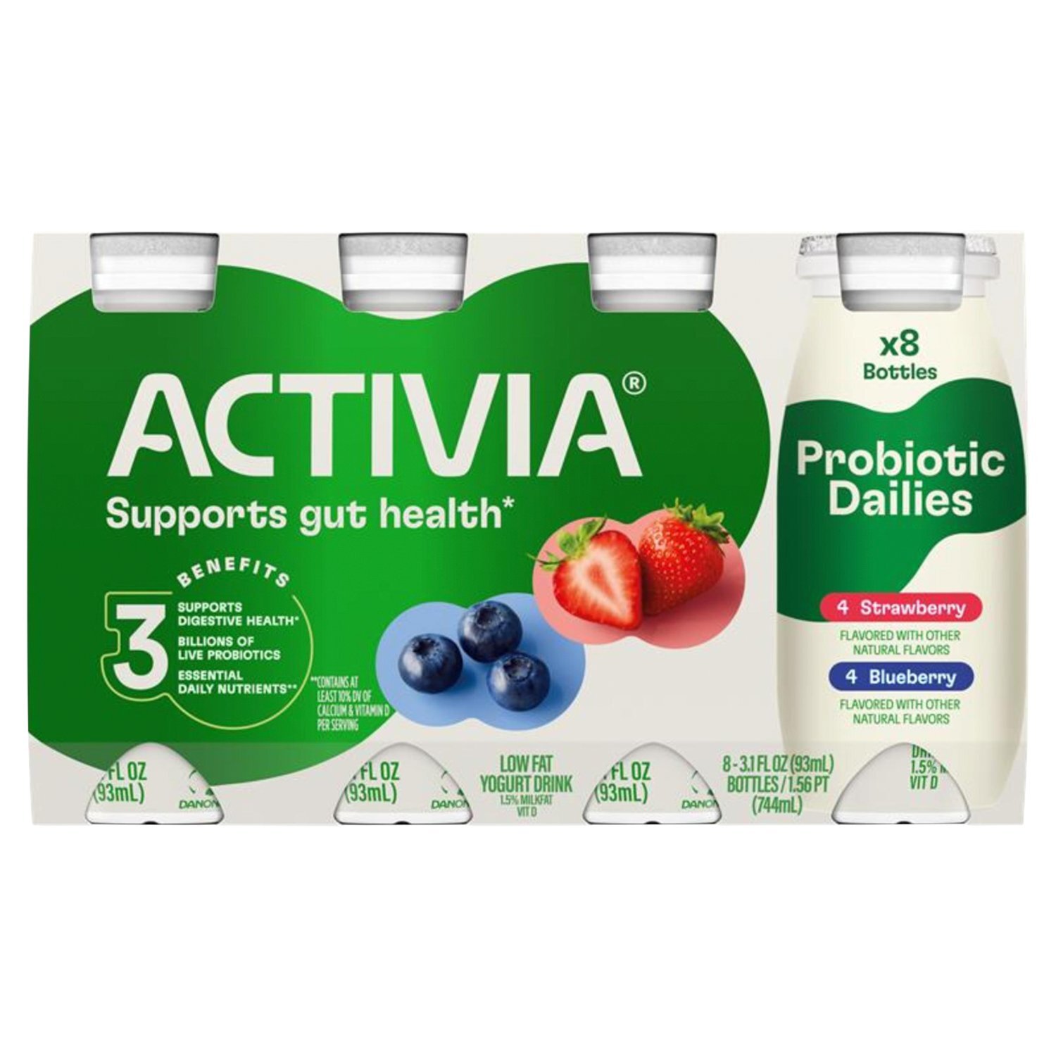 Activia Probiotic Dailies Strawberry and Blueberry Low Fat Yogurt