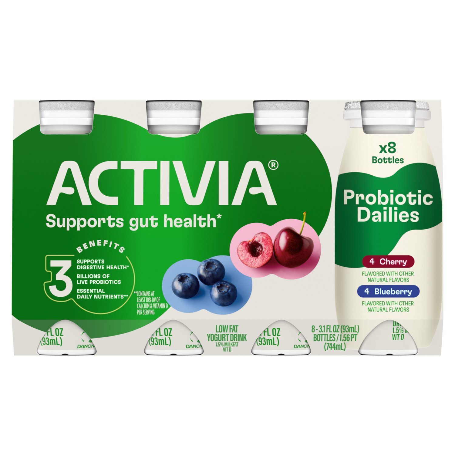 Activia Probiotic Dailies Blueberry & Cherry Low Fat Yogurt Drink