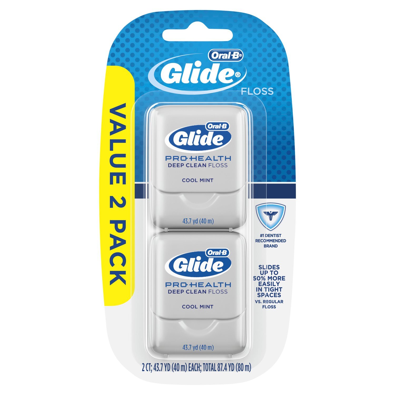 Oral-B Glide Pro Health Cool Mint Deep Clean Floss Value Pack, 2