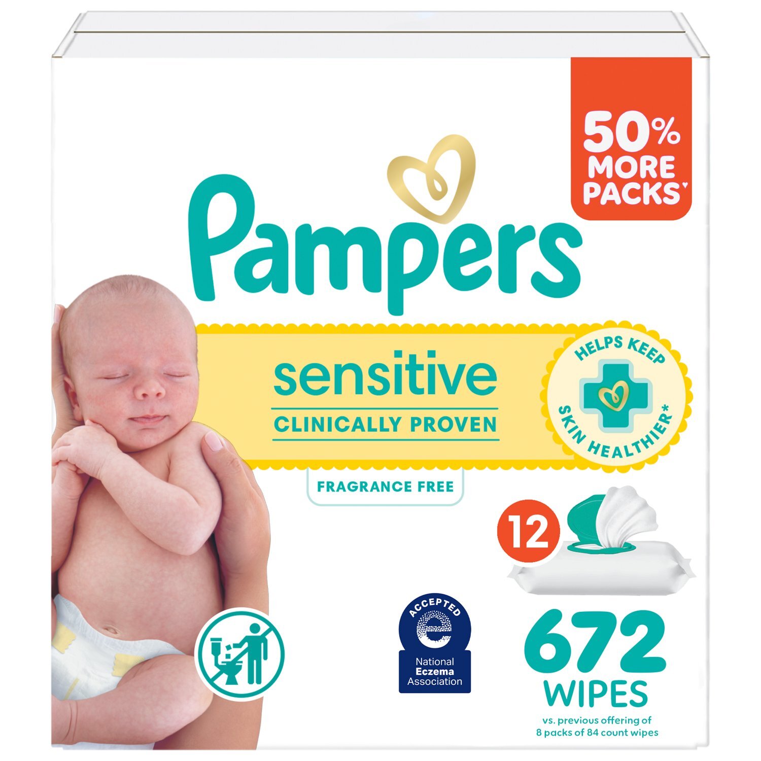 Baby Wipes Pampers Sensitive 672 Wipes, 12X - The Fresh Grocer