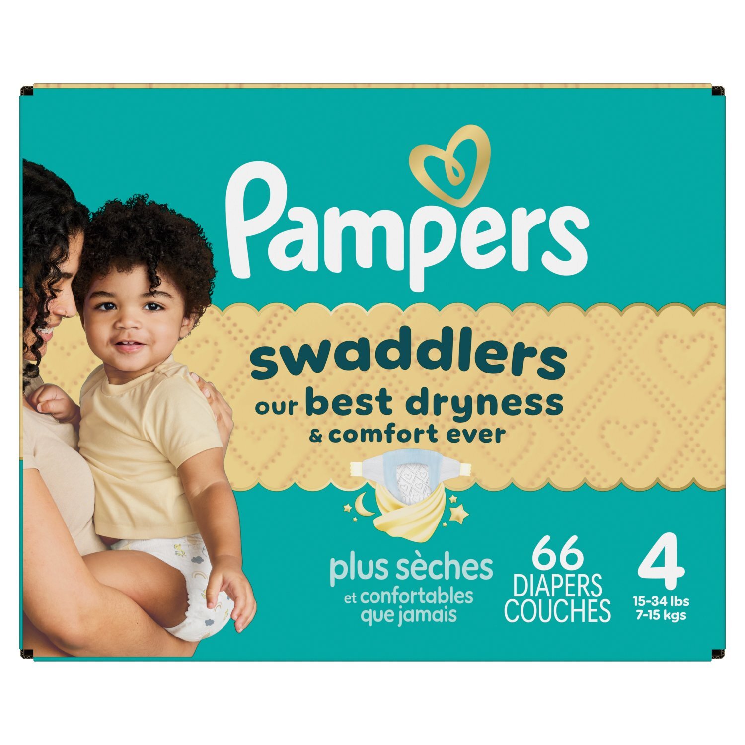 Pampers Swaddlers Diapers, Size 4, 66 Count
 Image 1 of 11