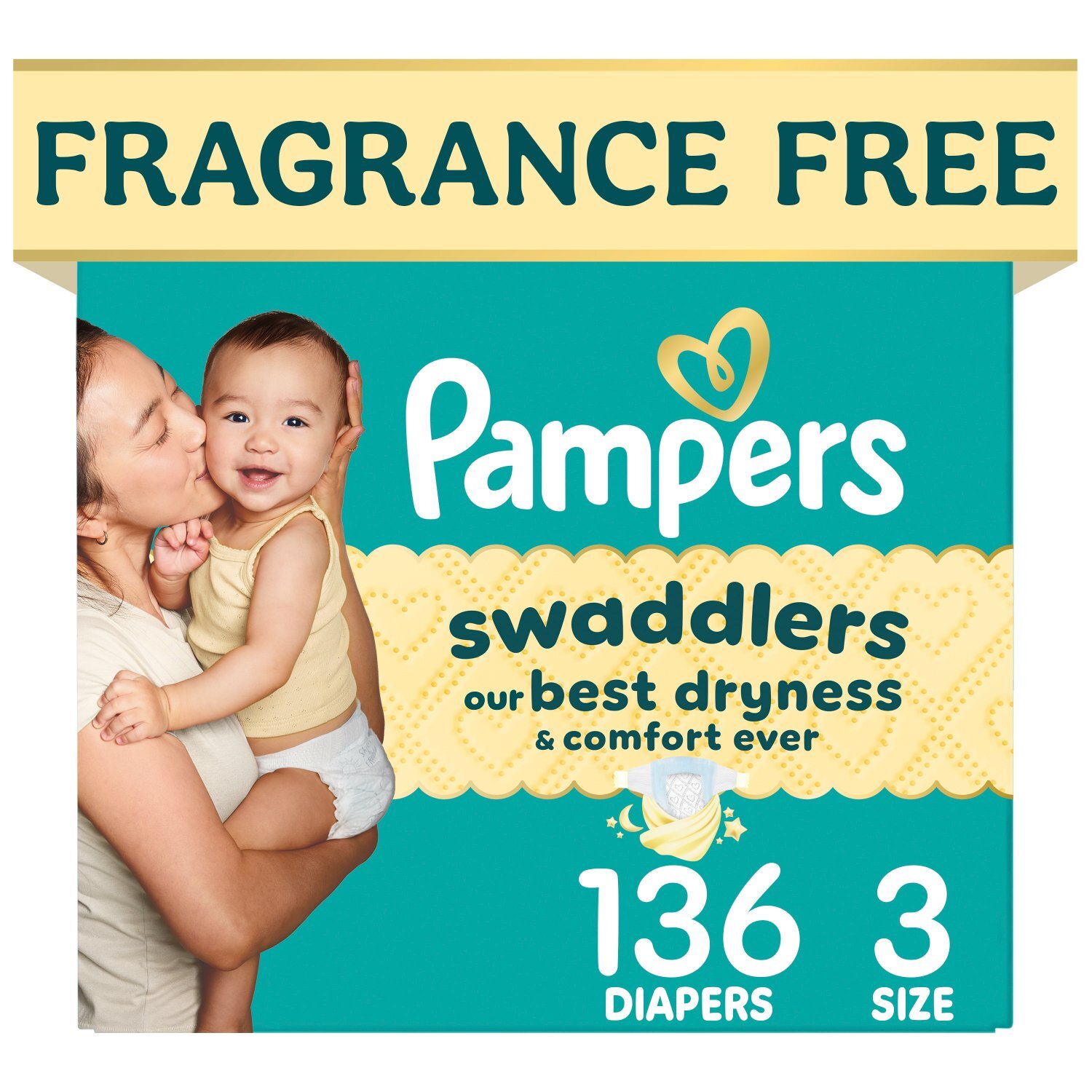 Pampers Swaddlers Diapers, Size 3, 136 Count Image 1 of 12