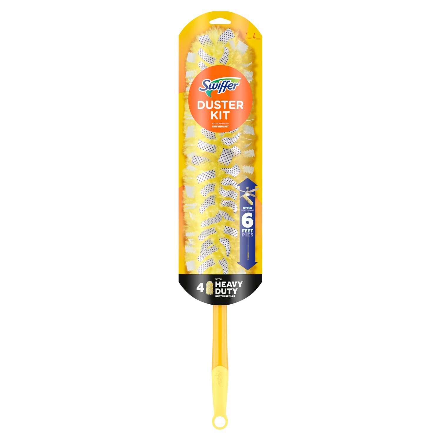 Swiffer Dusters with Entension Pole, Cleaning Kit includes 6ft Extendable Handle + 4 Duster Refills