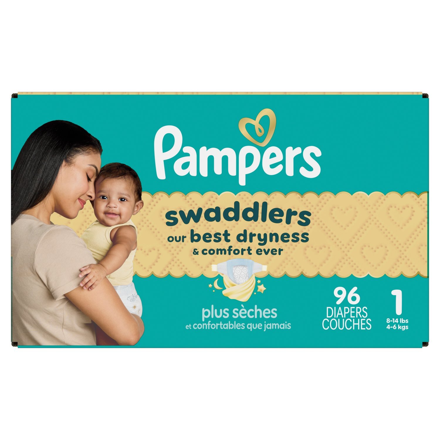 Pampers Swaddlers Diapers, Size 1, 96 Count Image 1 of 11