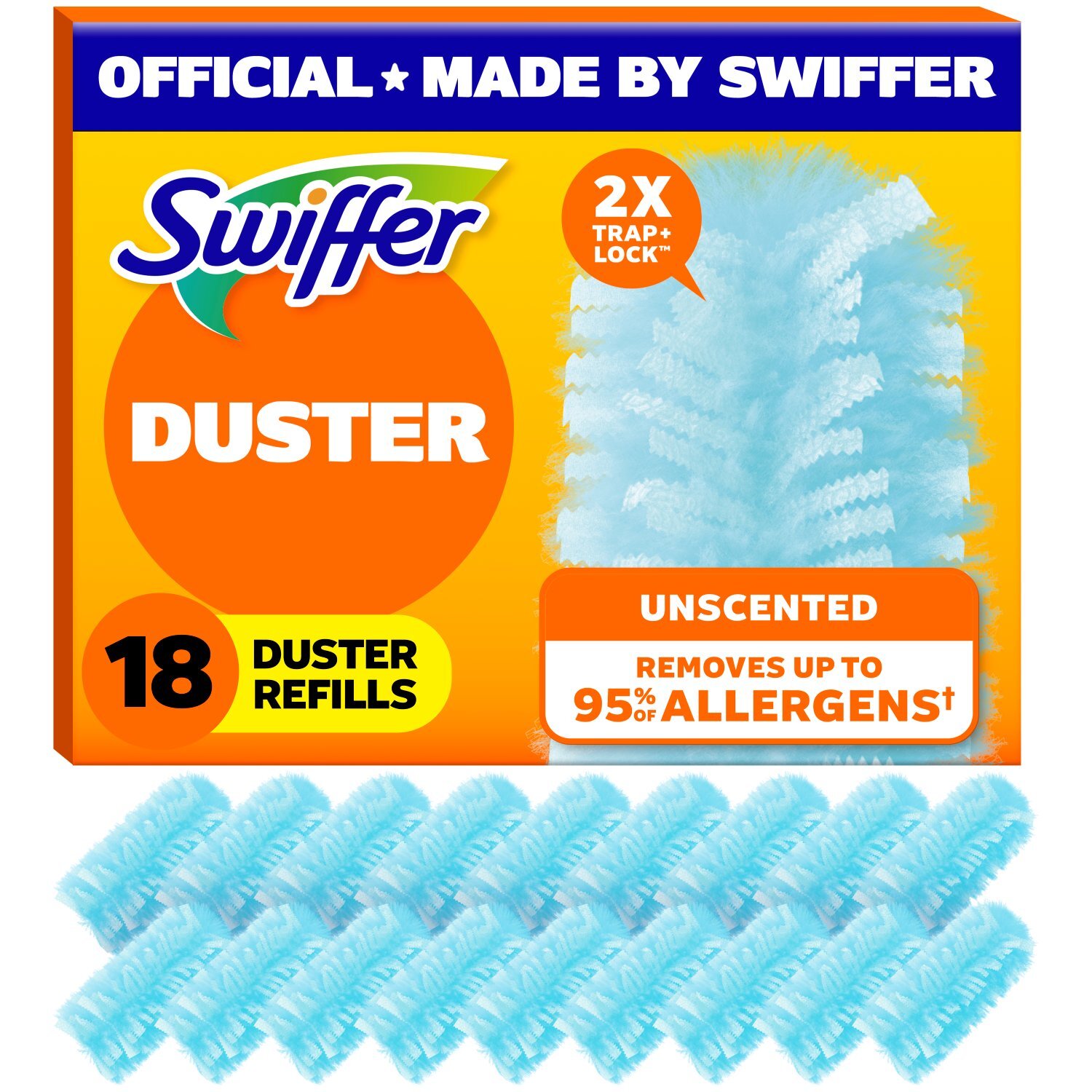 Swiffer Dusters Refill for Cleaning, Feather & Microfiber Duster Alternative, Unscented, 18 Count Image 1 of 12