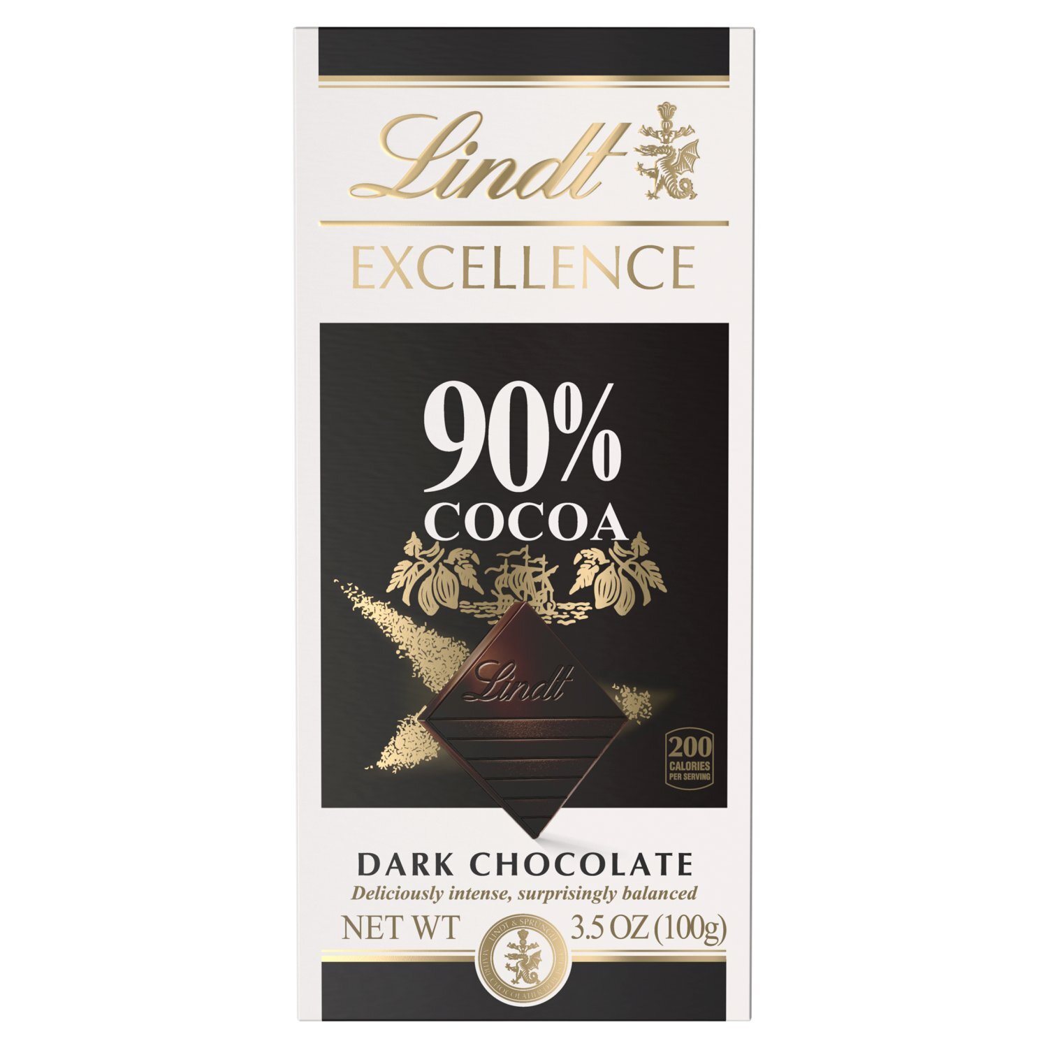 Lindt Excellence 90% Cocoa Dark Chocolate, 3.5 oz - Gourmet