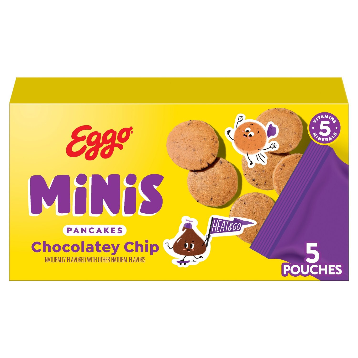 Eggo Minis Chocolatey Chip Pancakes, 5 count, 8.4 oz Image 1 of 12
