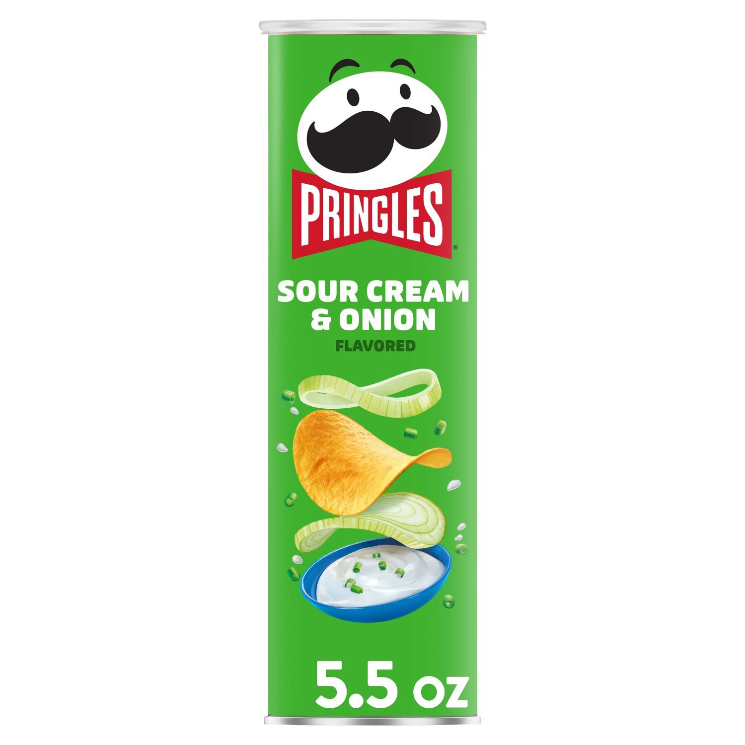 Pringles Sour Cream & Onion Flavored Potato Crisps, 5.5 oz Image 1 of 12