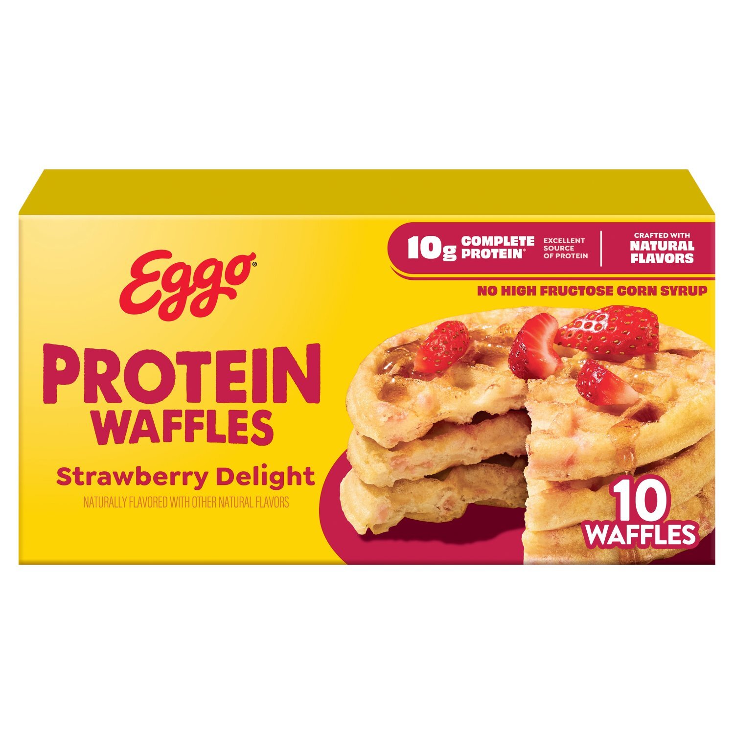 Eggo Strawberry Delight Protein Waffles, 10 count, 12.3 oz Image 1 of 12