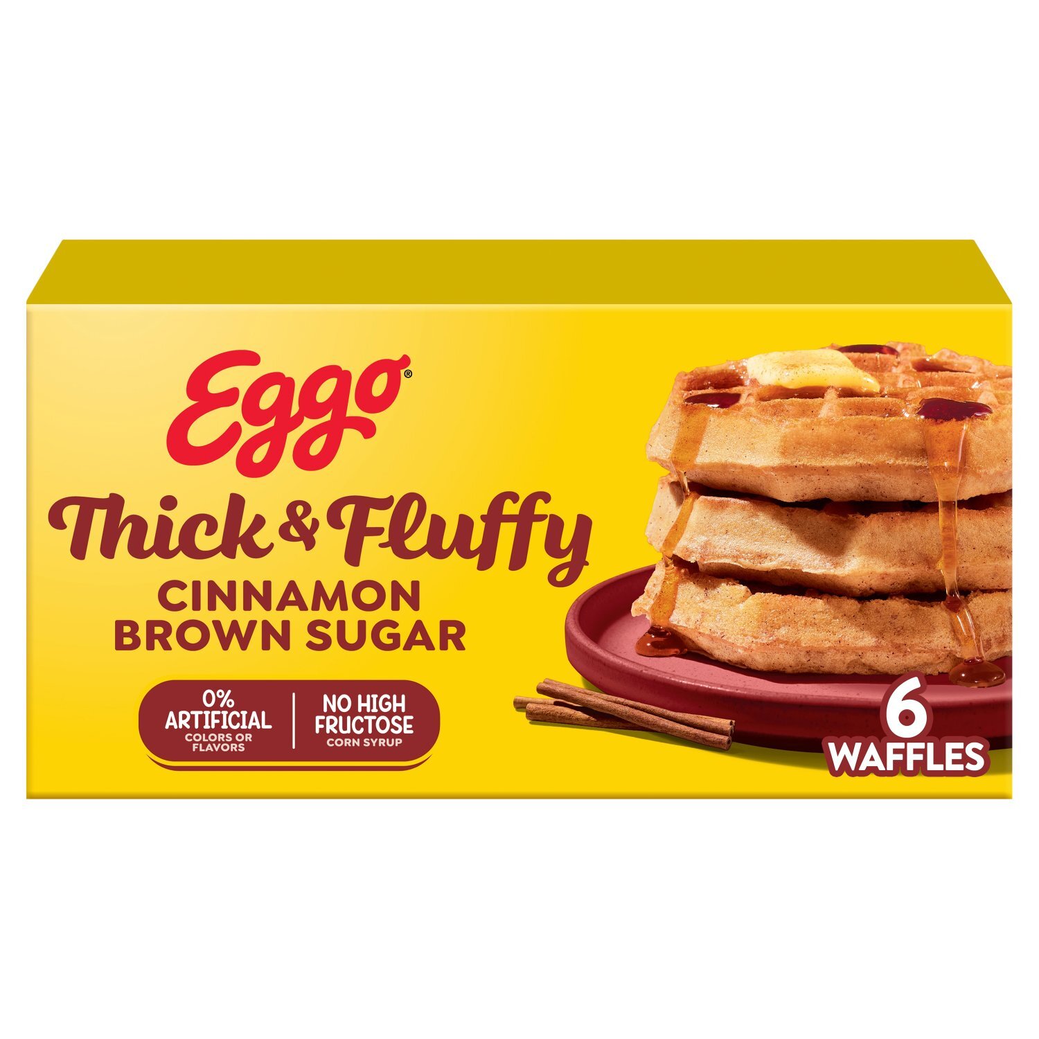 Eggo Thick & Fluffy Cinnamon Brown Sugar Waffles, 6 count, 11.6 oz Image 1 of 11