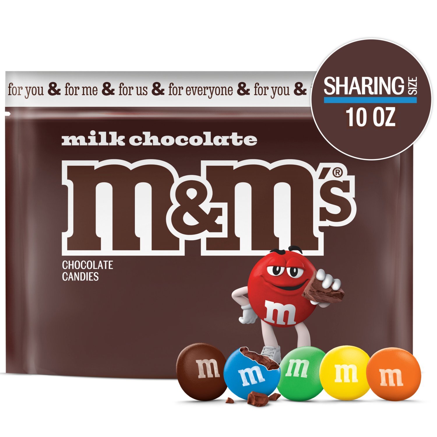 M&M'S Milk Chocolate Candies Sharing Size, 10.0 oz Image 1 of 9