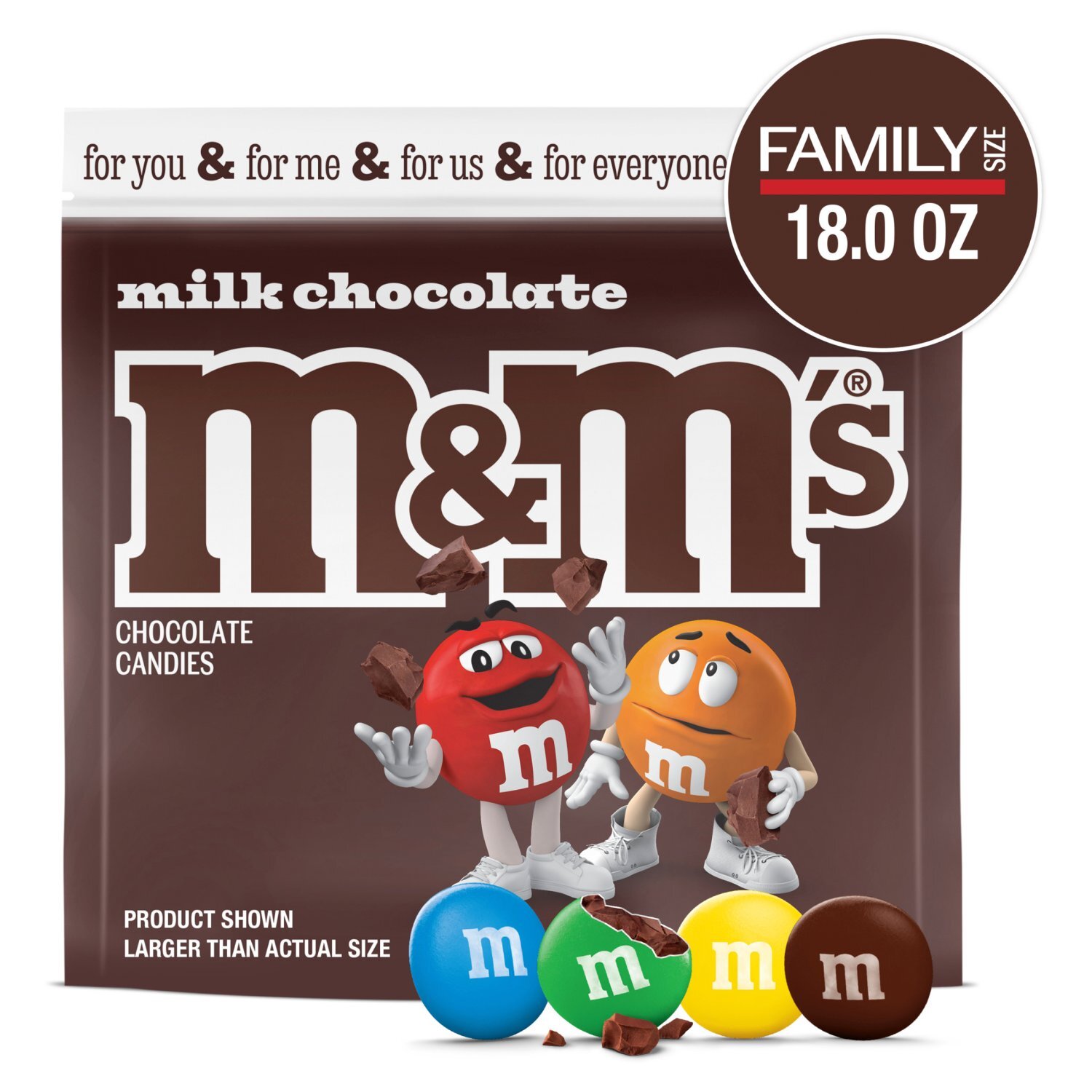 M&M's Milk Chocolate Candies Family Size, 18.0 oz Image 1 of 12