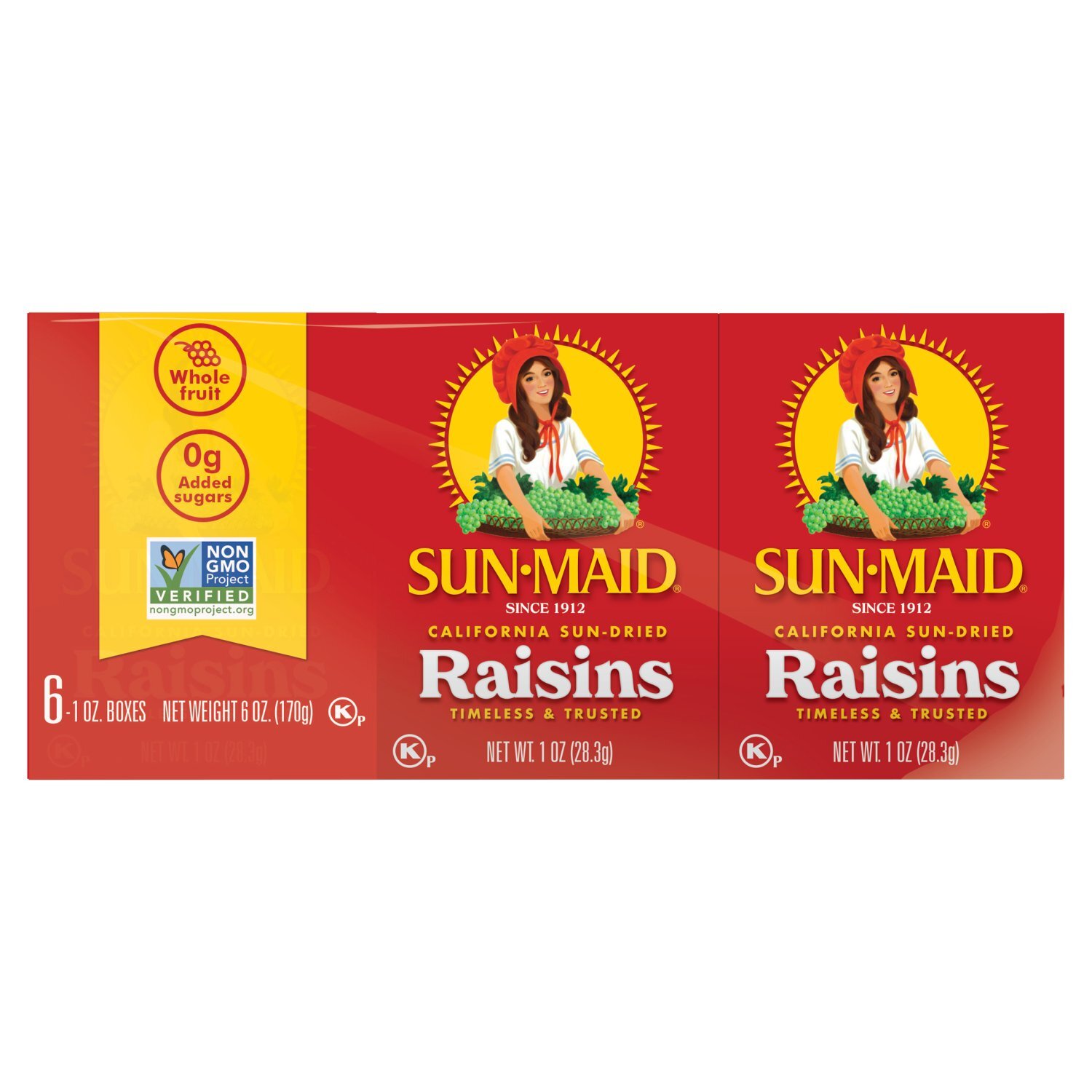 Sun-Maid® California Sun-Dried Raisins 6-Pack/1oz Cartons - The