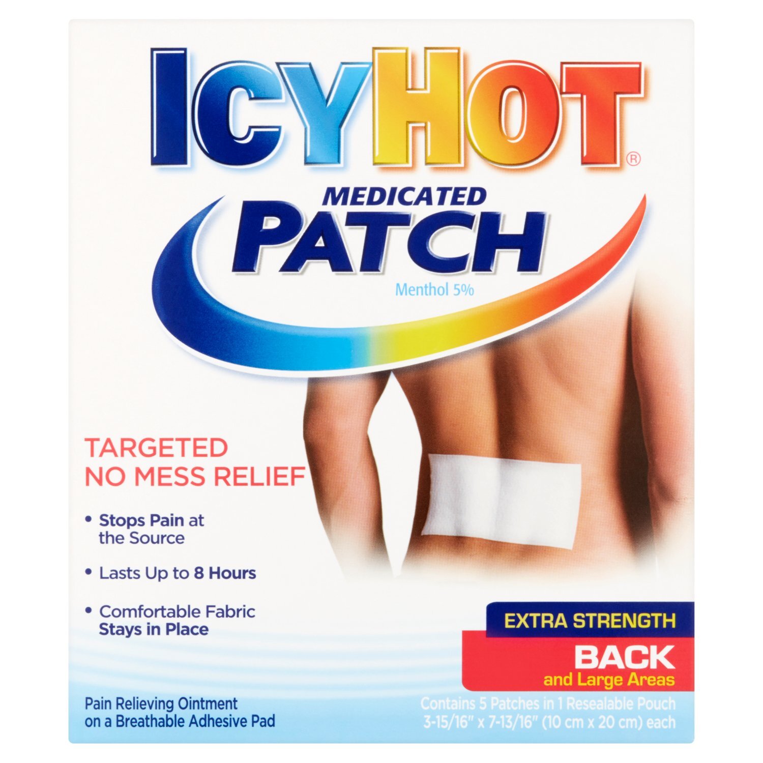 Icy Hot Extra Strength Back and Large Areas Medicated Patch, 5 count Image 1 of 5