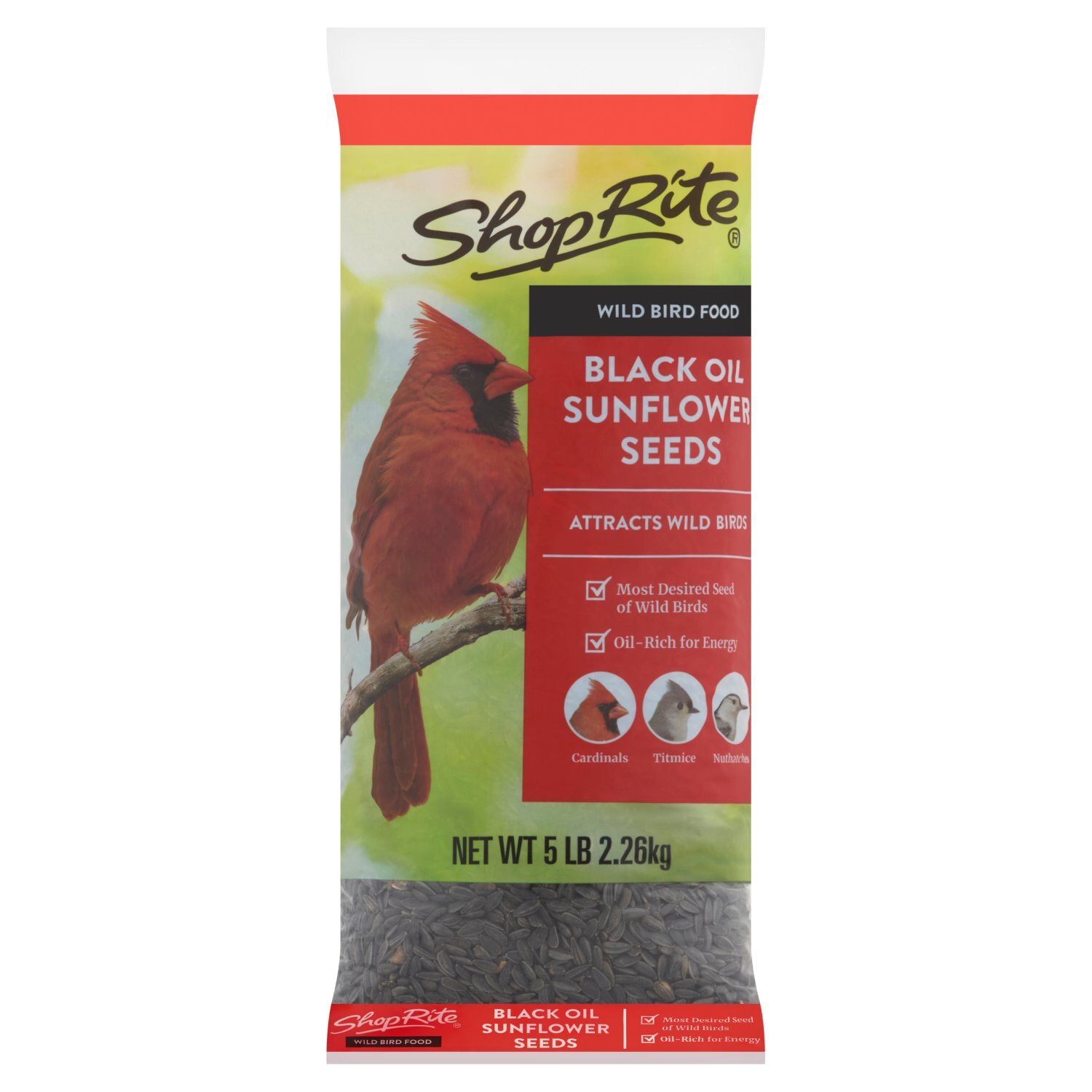 ShopRite Black Oil Sunflower Seeds Wild Bird Food, 5 lb Image 1 of 5