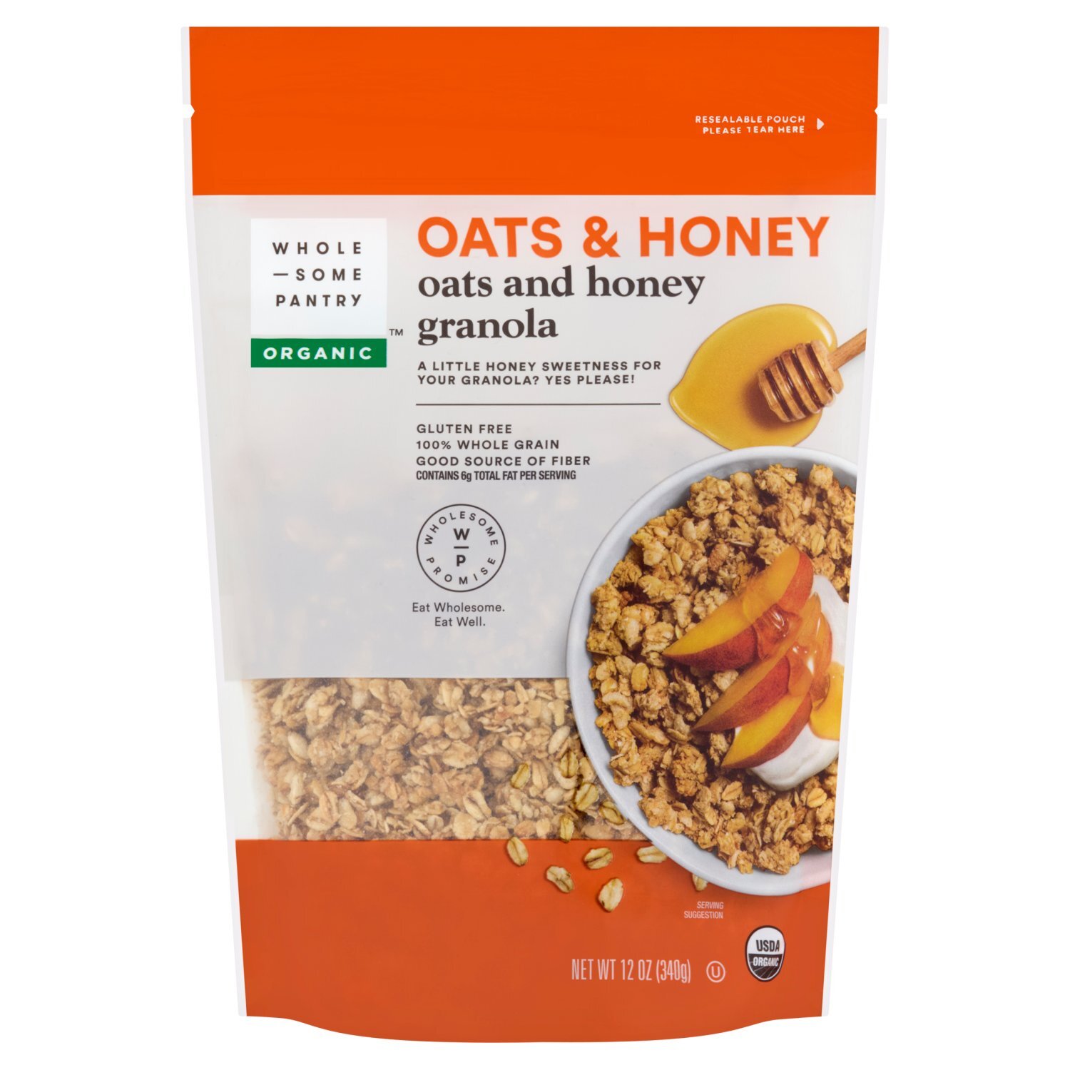 Wholesome Pantry Organic Oats and Honey Granola, 12 oz Image 1 of 6