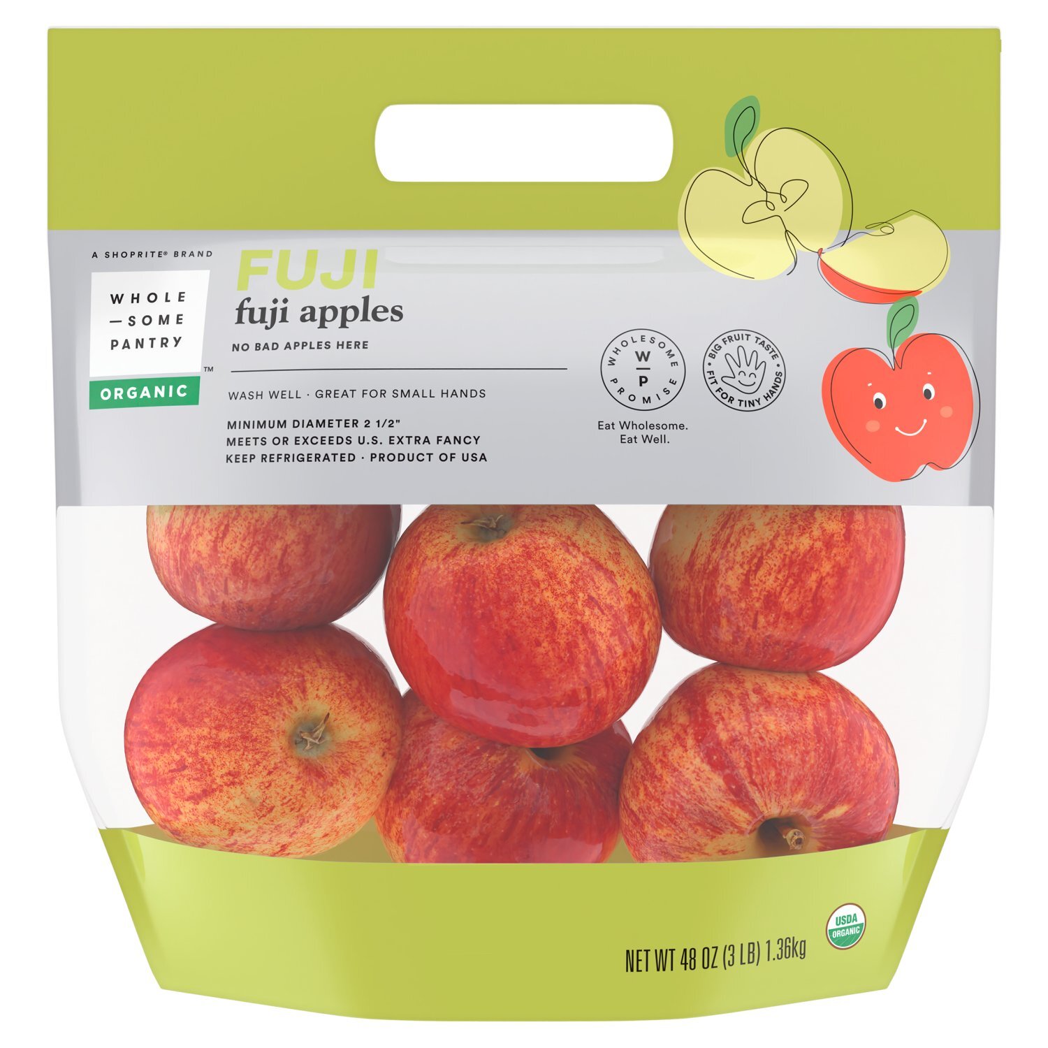 Wholesome Pantry Organic Fuji Apples, 3 lb bag - The Fresh Grocer