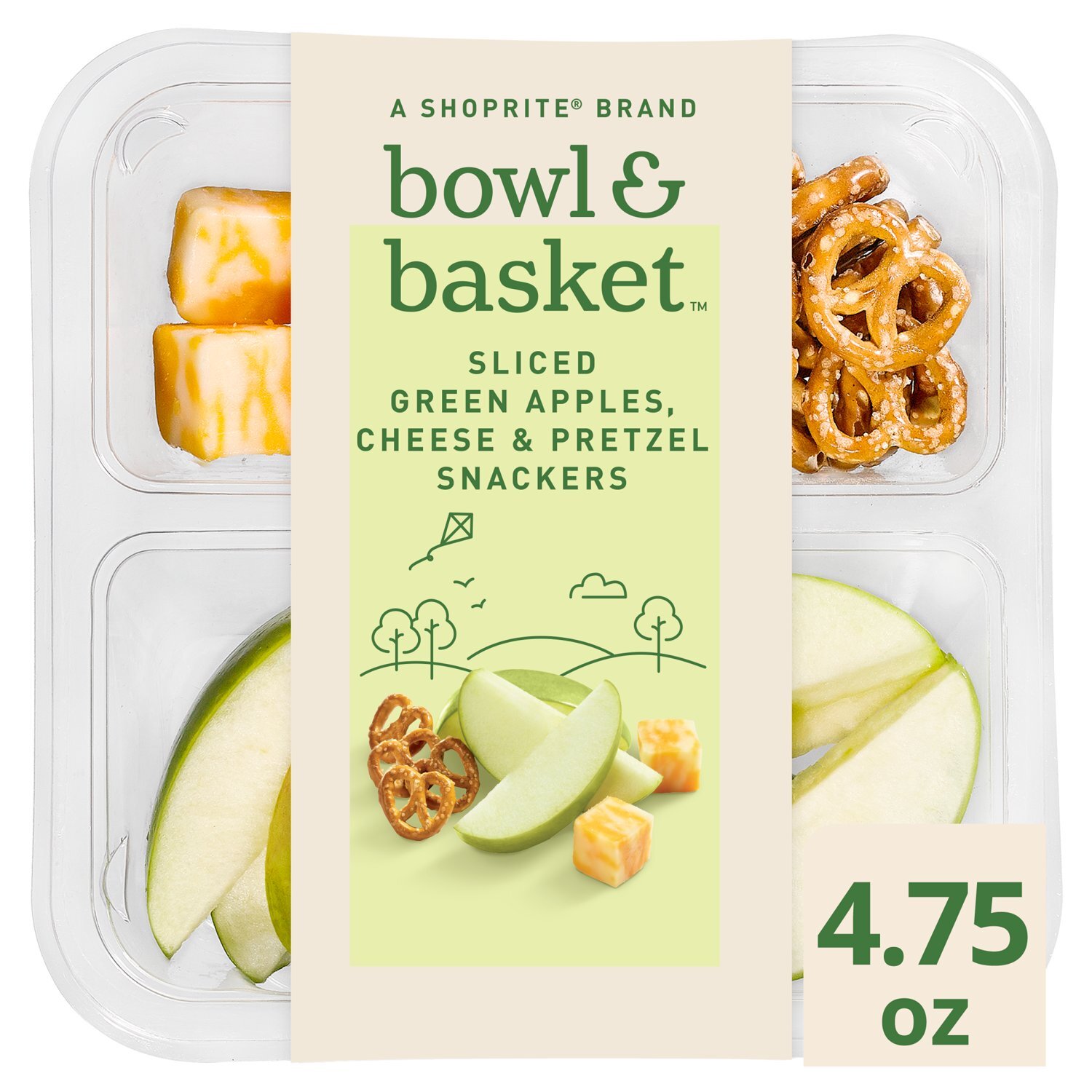 Bowl & Basket Sliced Green Apples, Cheese & Pretzel Snackers, 4.75 oz Image 1 of 3