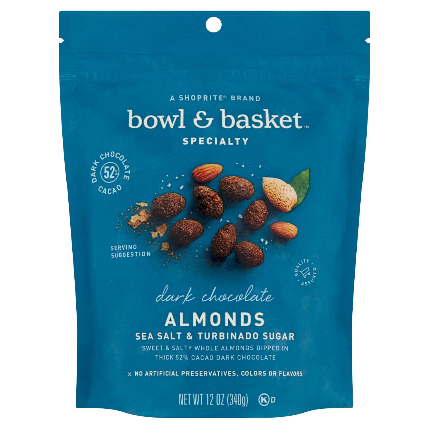 Bowl & Basket Specialty Sea Salt & Turbinado Sugar Dark Chocolate Almonds, 12 oz Image 1 of 5
