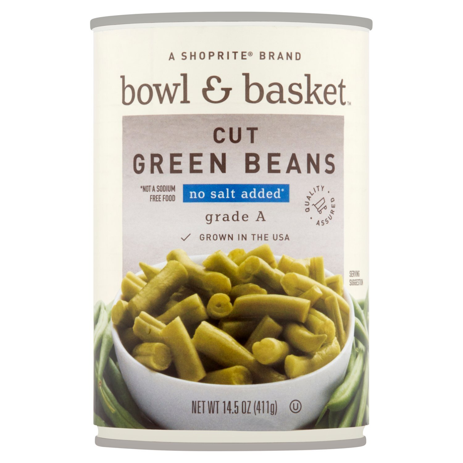 Bowl & Basket Cut Green Beans, no salt added, 14.5 oz Image 1 of 5