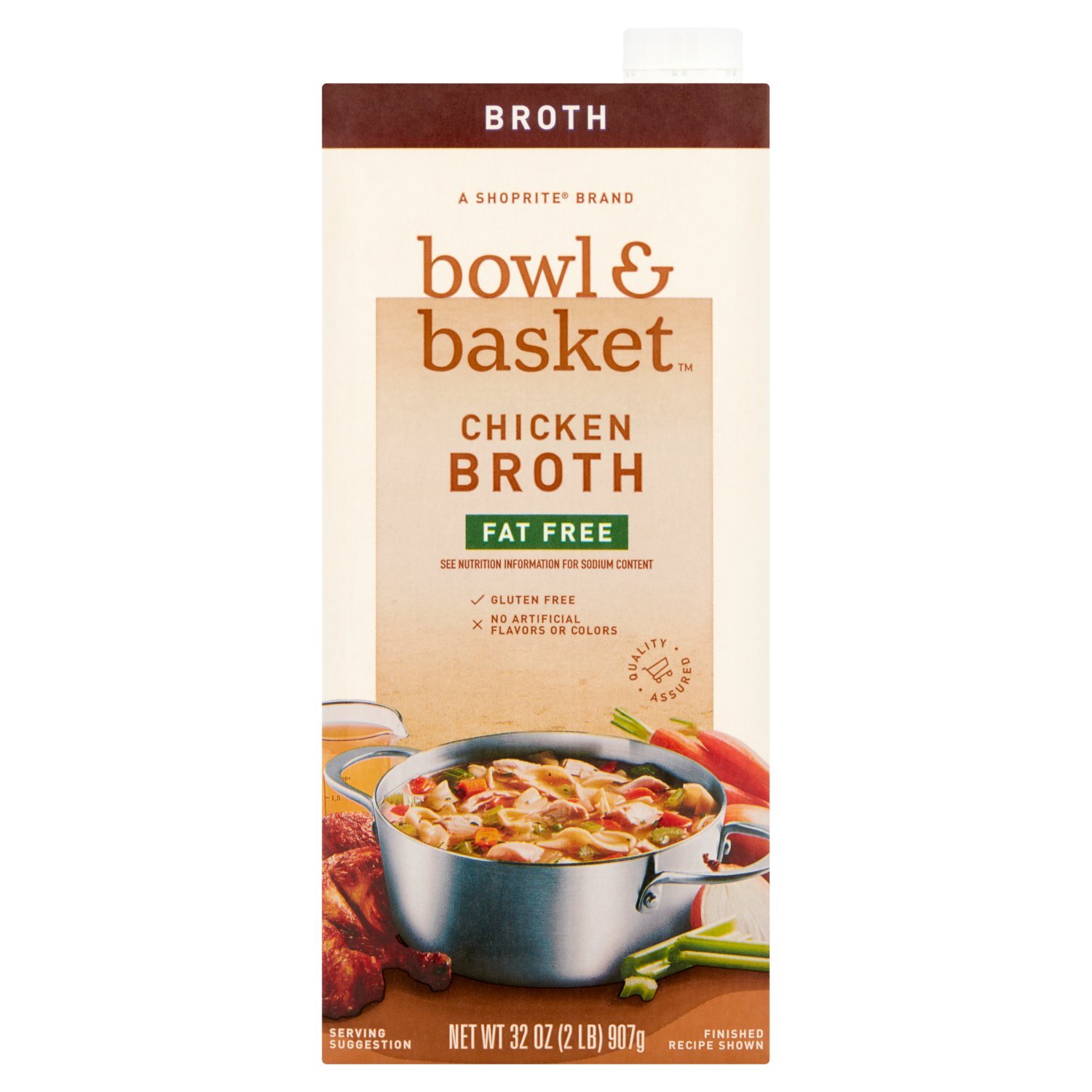 Bowl & Basket Fat Free Chicken Broth, 32 oz Image 1 of 5