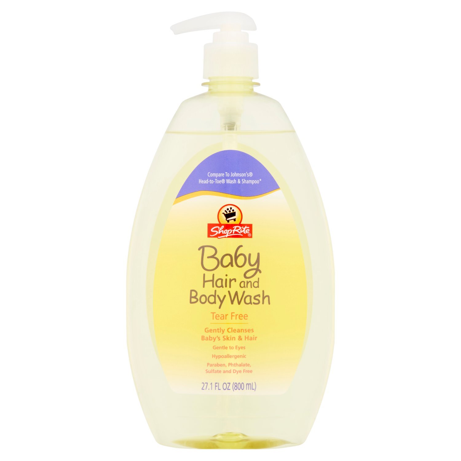 ShopRite Tear Free Baby Hair and Body Wash, 27.1 fl oz Image 1 of 5