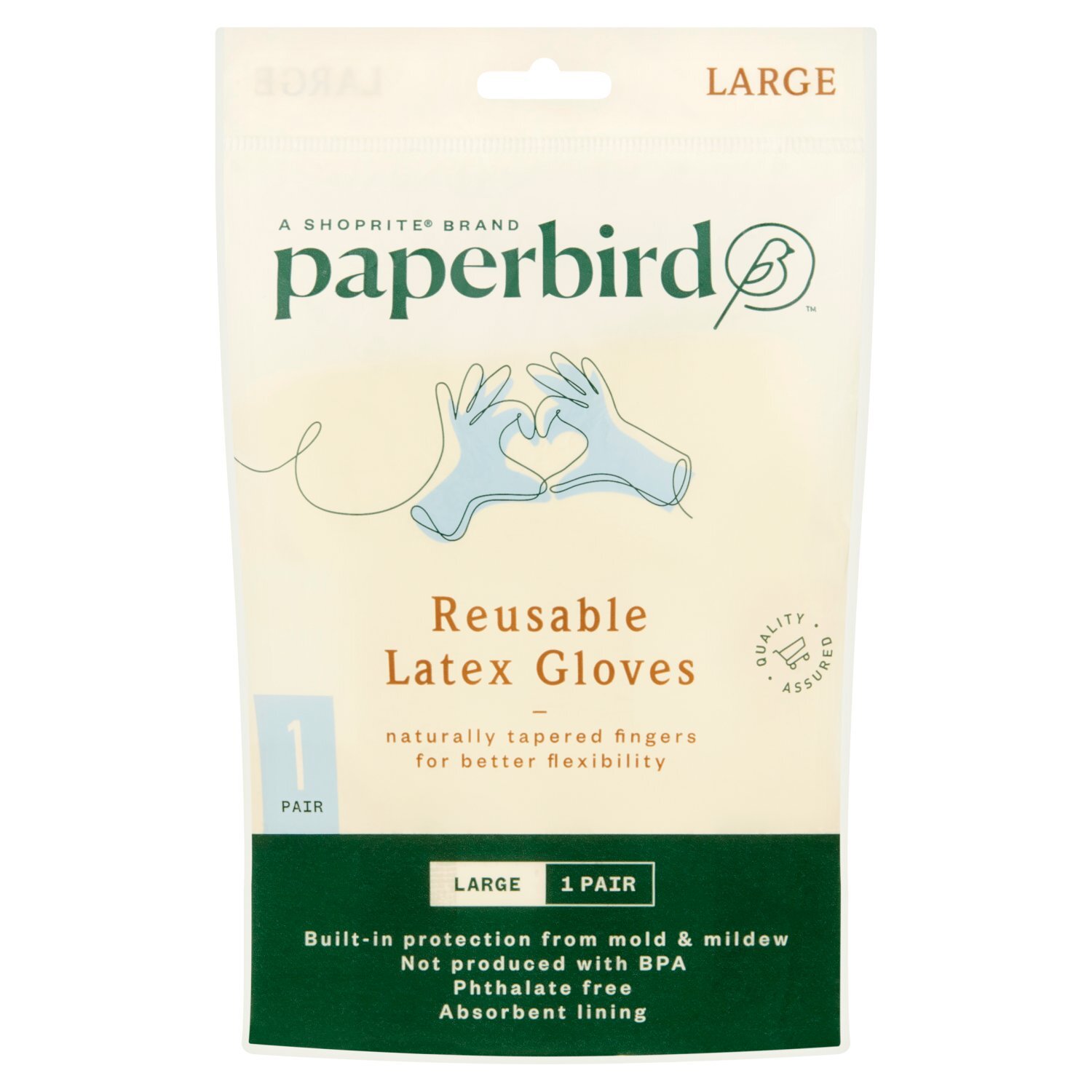 Paperbird Reusable Latex Gloves, Large, 1 pair Image 1 of 4