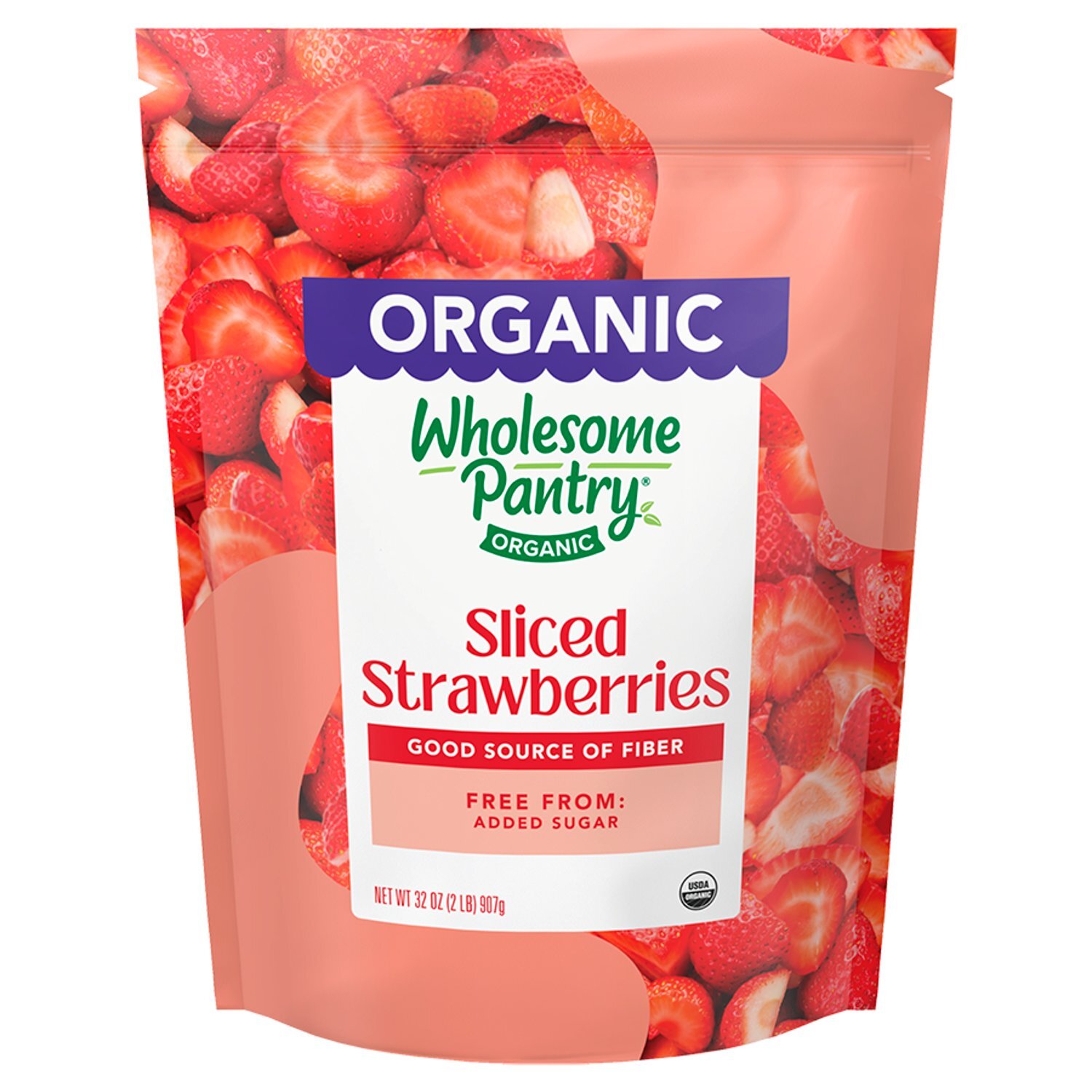 Wholesome Pantry Organic Sliced Strawberries, 32 oz Image 1 of 6