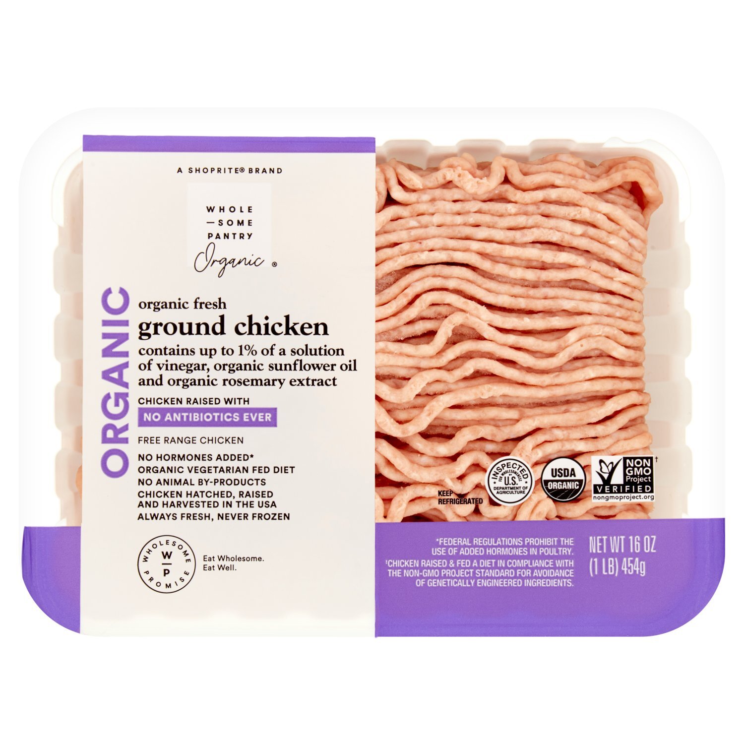 Wholesome Pantry Organic Fresh Ground Chicken, 16 oz Image 1 of 4