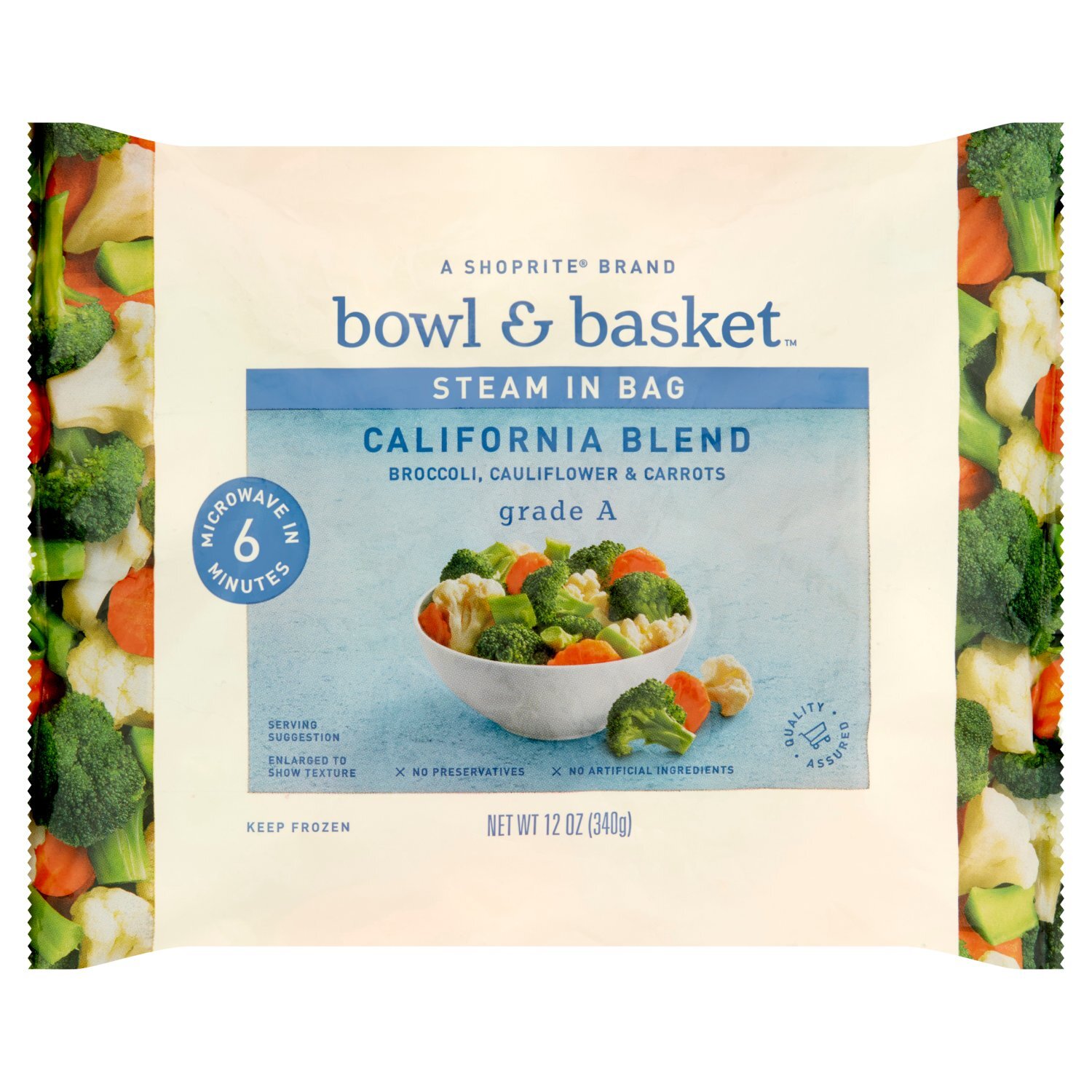 Bowl & Basket Steam in Bag California Blend Broccoli, Cauliflower & Carrots, 12 oz Image 1 of 4