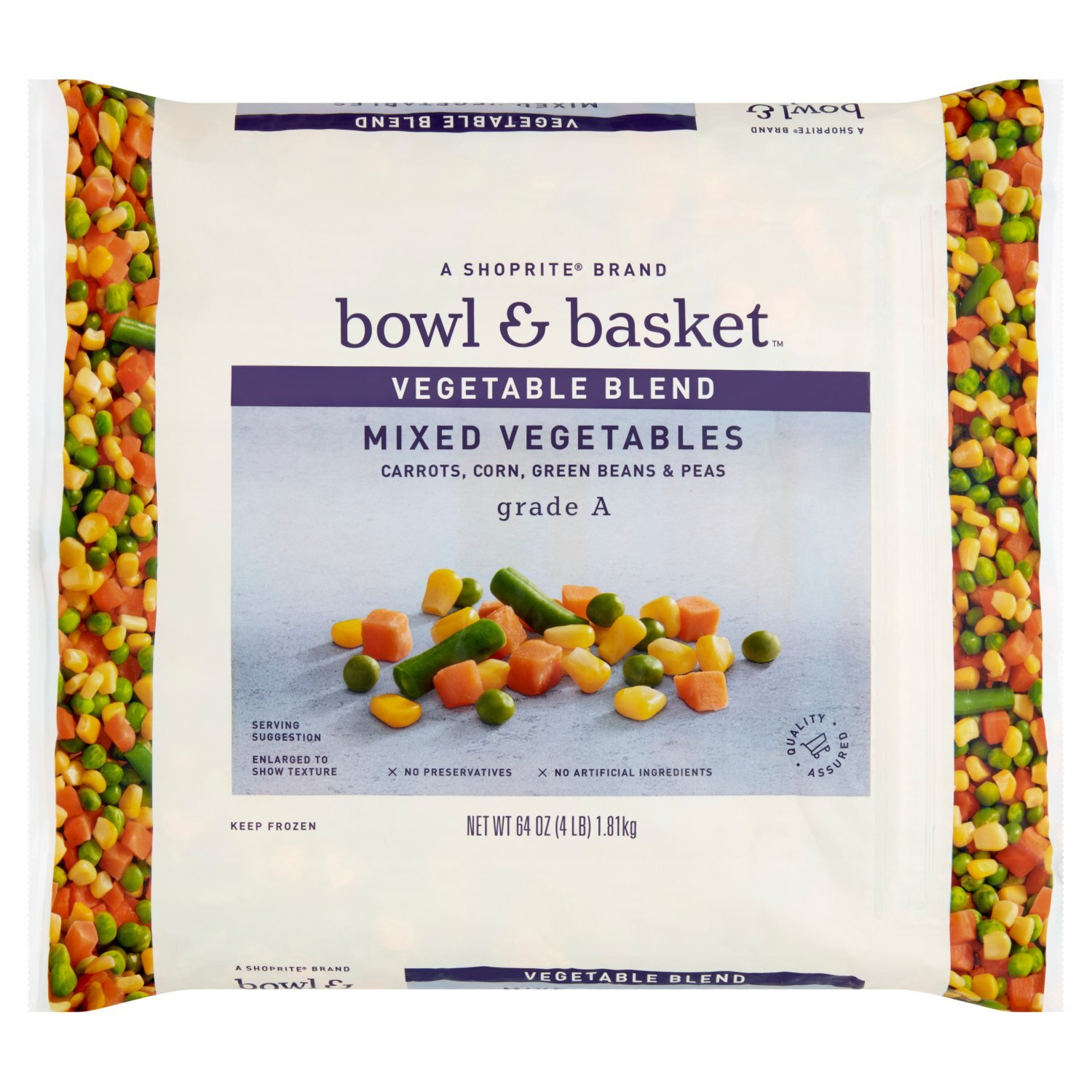 Bowl & Basket Carrots, Corn, Green Beans & Peas Mixed Vegetables, 64 oz Image 1 of 4