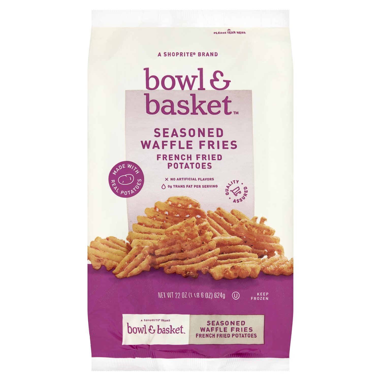 Bowl & Basket Seasoned Waffle Fries French Fried Potatoes, 22 oz Image 1 of 5