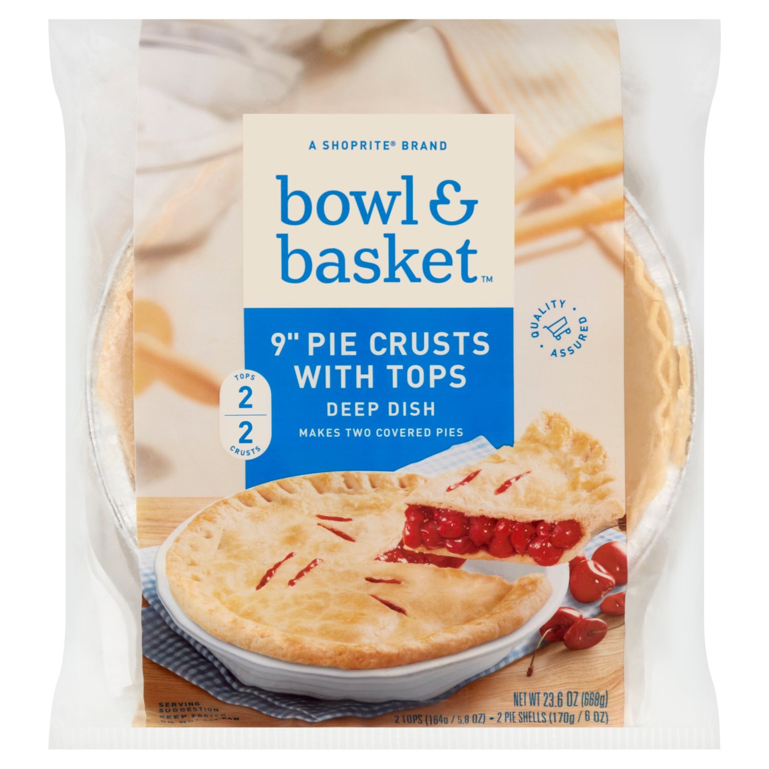 Bowl & Basket Deep Dish 9" Pie Crusts with Tops, 2 count, 23.6 oz Image 1 of 5
