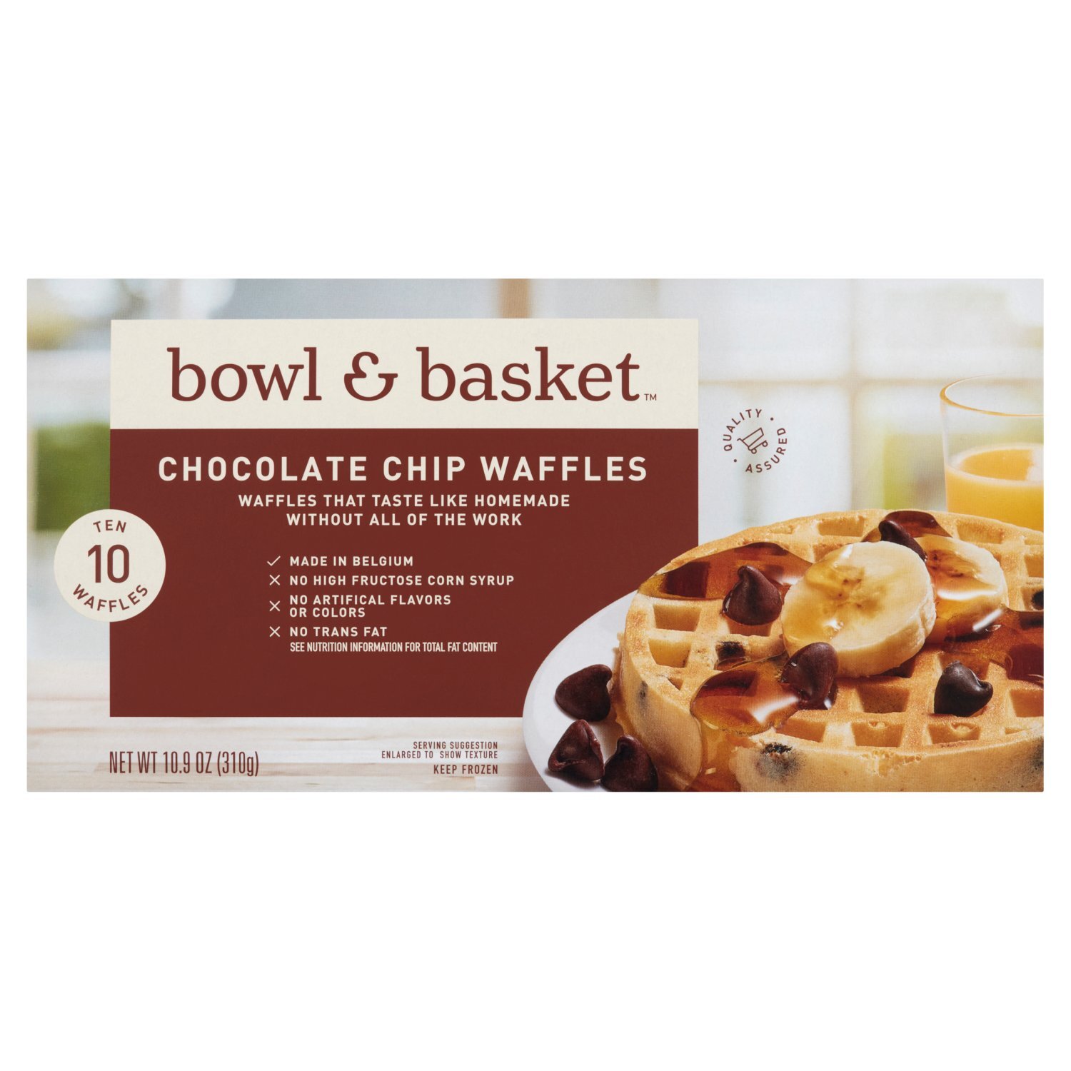 Bowl & Basket Chocolate Chip Waffles, 10 count, 10.9 oz Image 1 of 5