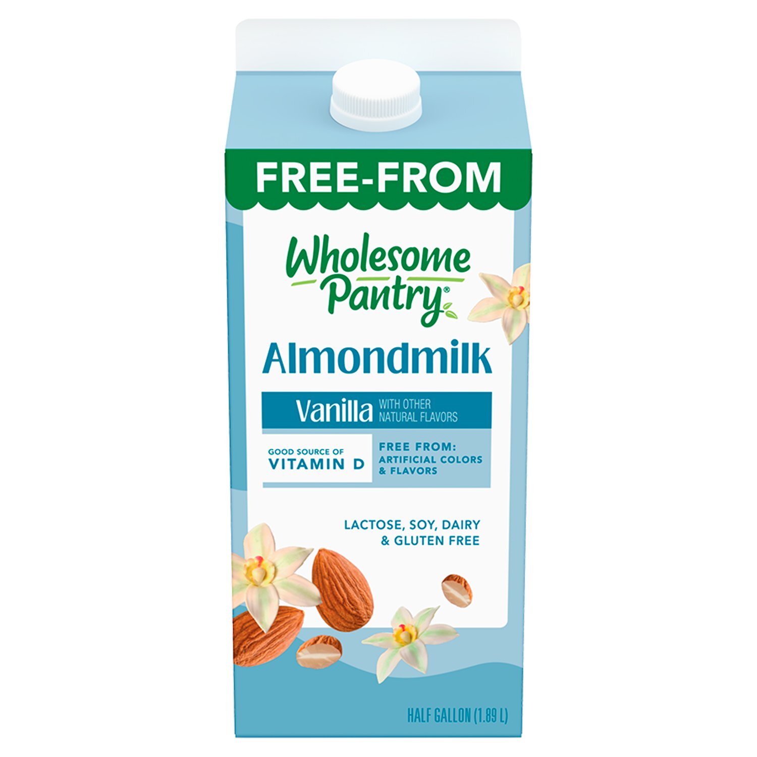 Wholesome Pantry Vanilla Almondmilk, half gallon - Price Rite