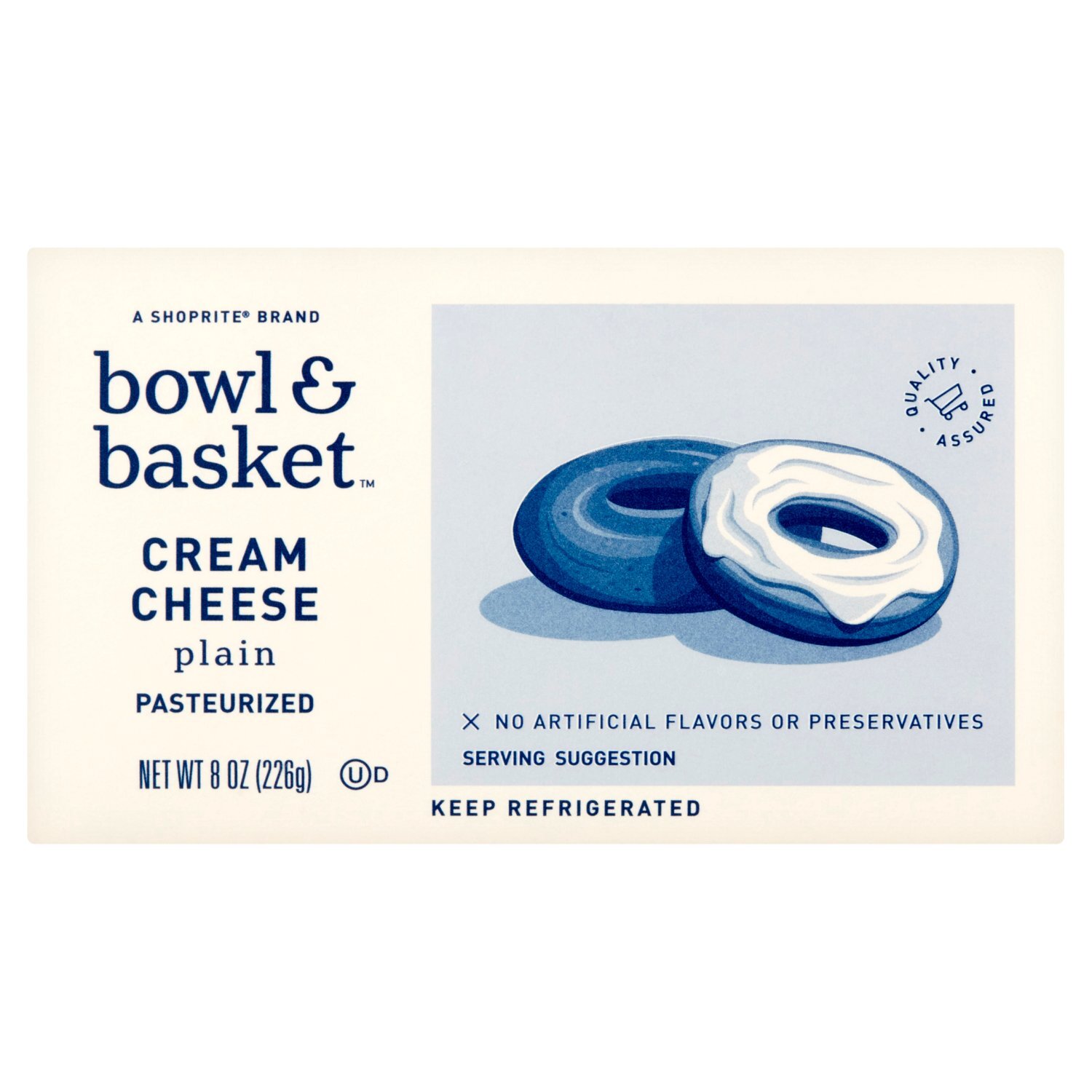 Bowl & Basket Plain Cream Cheese, 8 oz - The Fresh Grocer