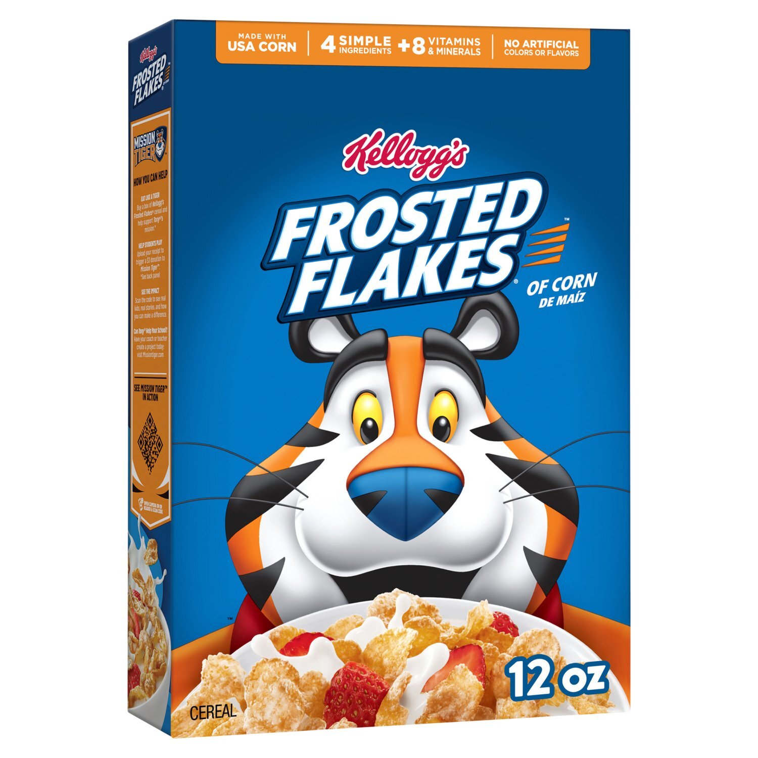 Kellogg's Frosted Flakes Original Breakfast Cereal, Fat Free, 12  oz Box Image 1 of 14