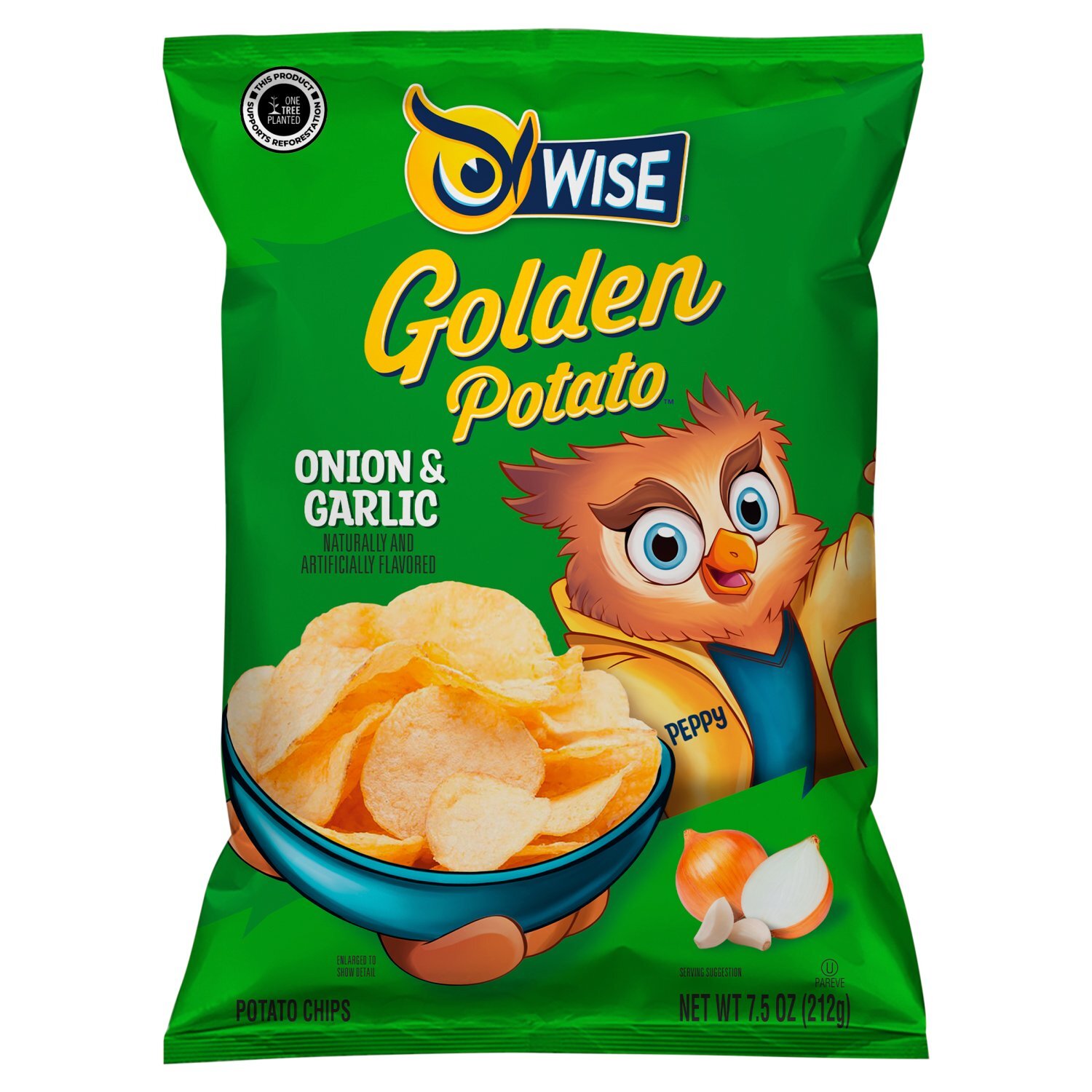Wise Golden Potato Onion & Garlic Potato Chips, 7.5 oz - Price Rite