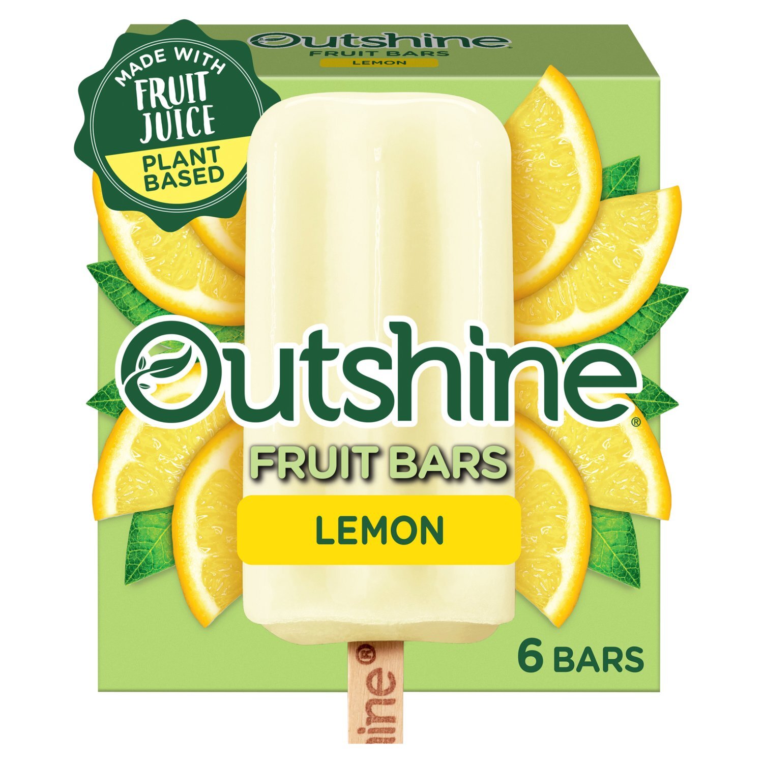 Outshine Lemon Fruit Ice Bars, 6 count, 15 fl oz Image 1 of 9